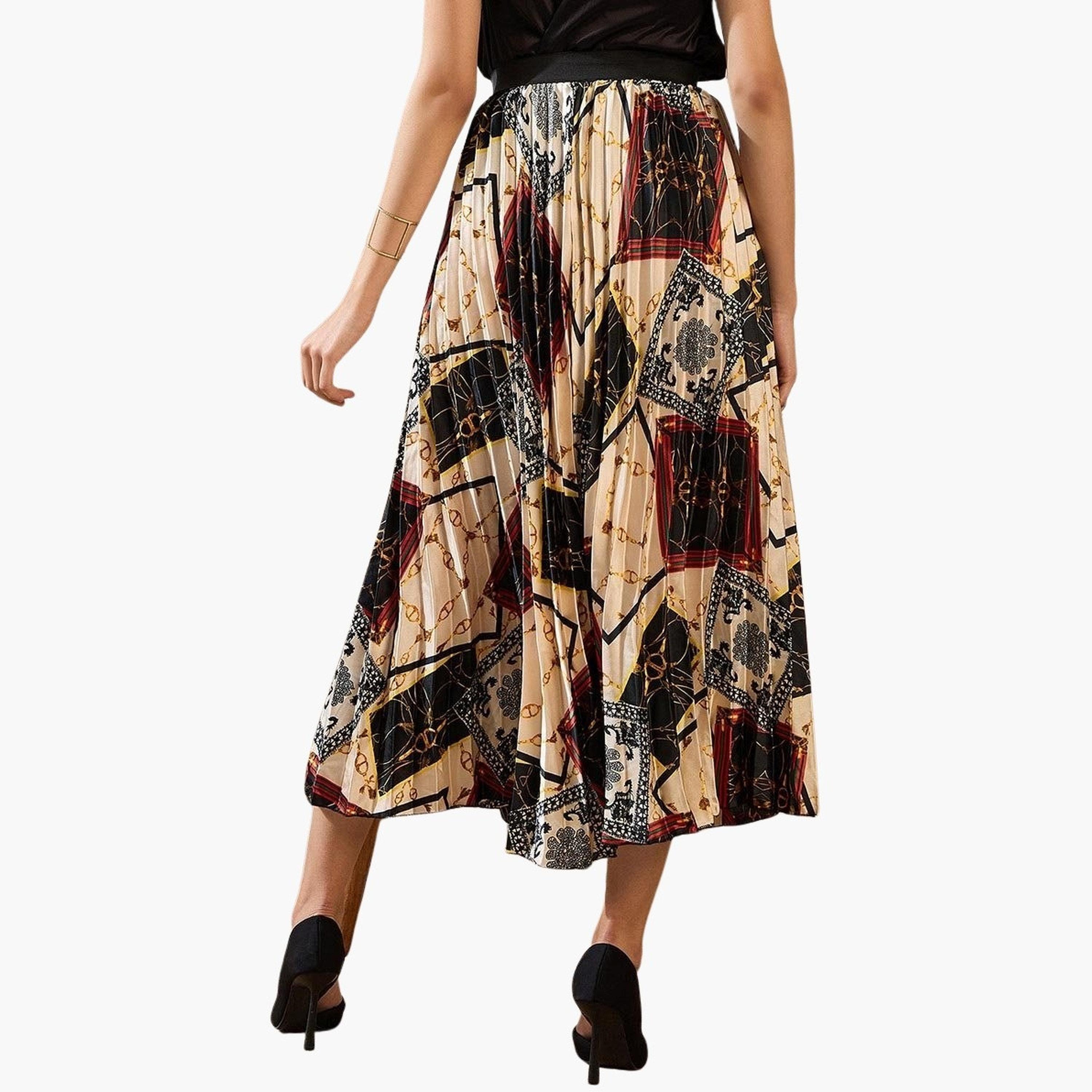 تنورة ميدي ساتان بتفاصيل كسرات-women-clothing-bottoms-skirts-image-1