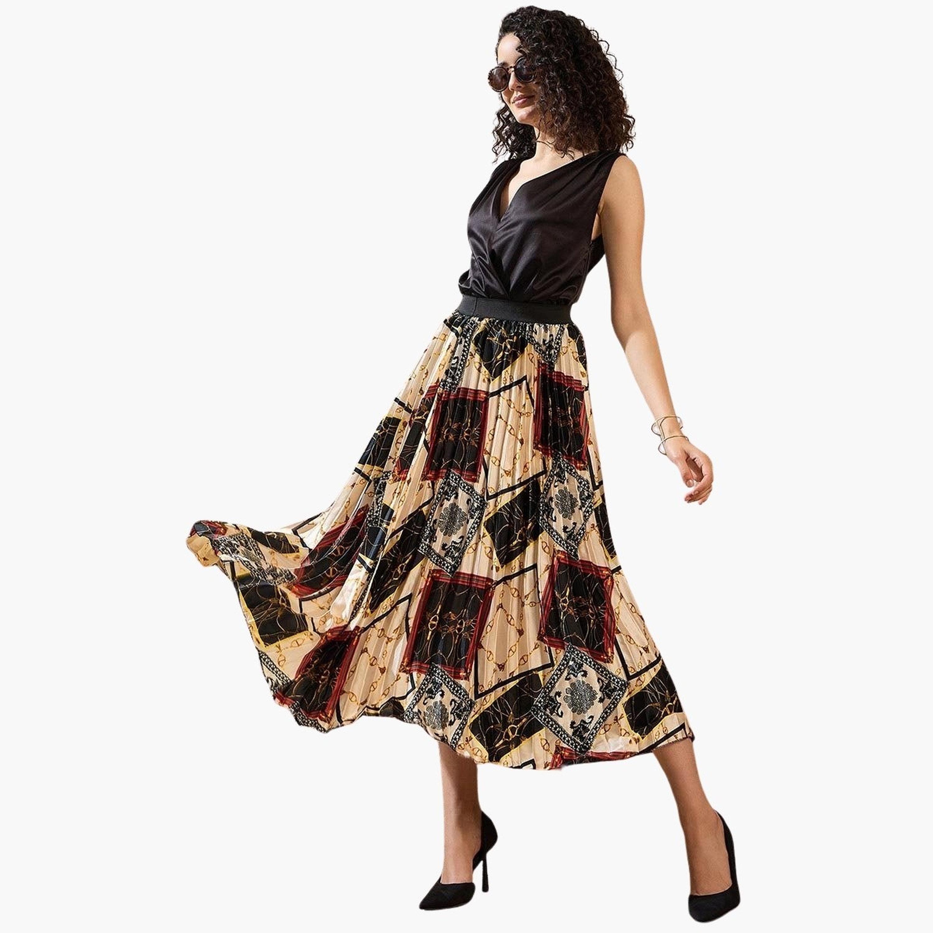 تنورة ميدي ساتان بتفاصيل كسرات-women-clothing-bottoms-skirts-image-2
