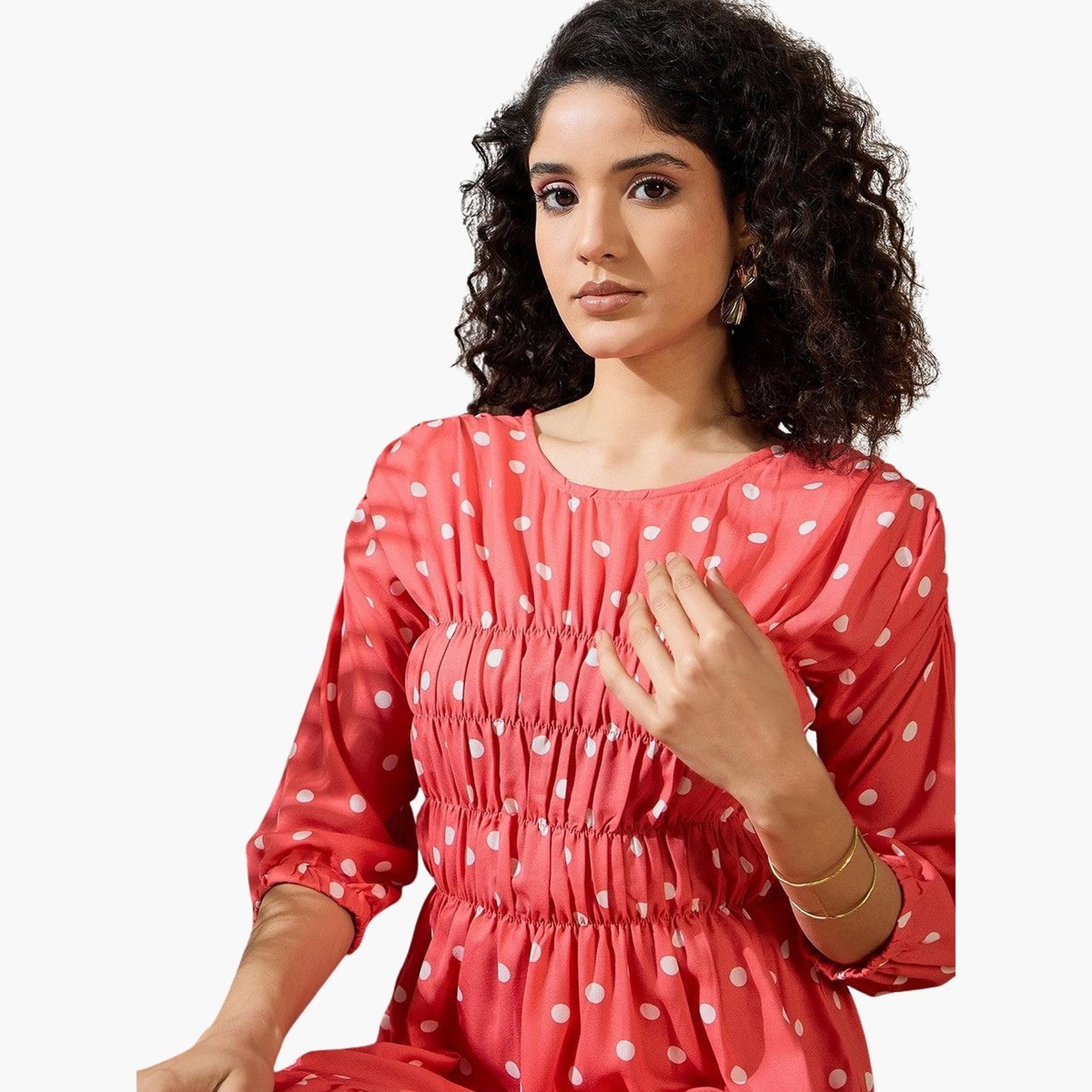 ستايل ستون × ستايلي - فستان طول للركبة منقط مزين بالتطريز-women-clothing-dresses-image-4