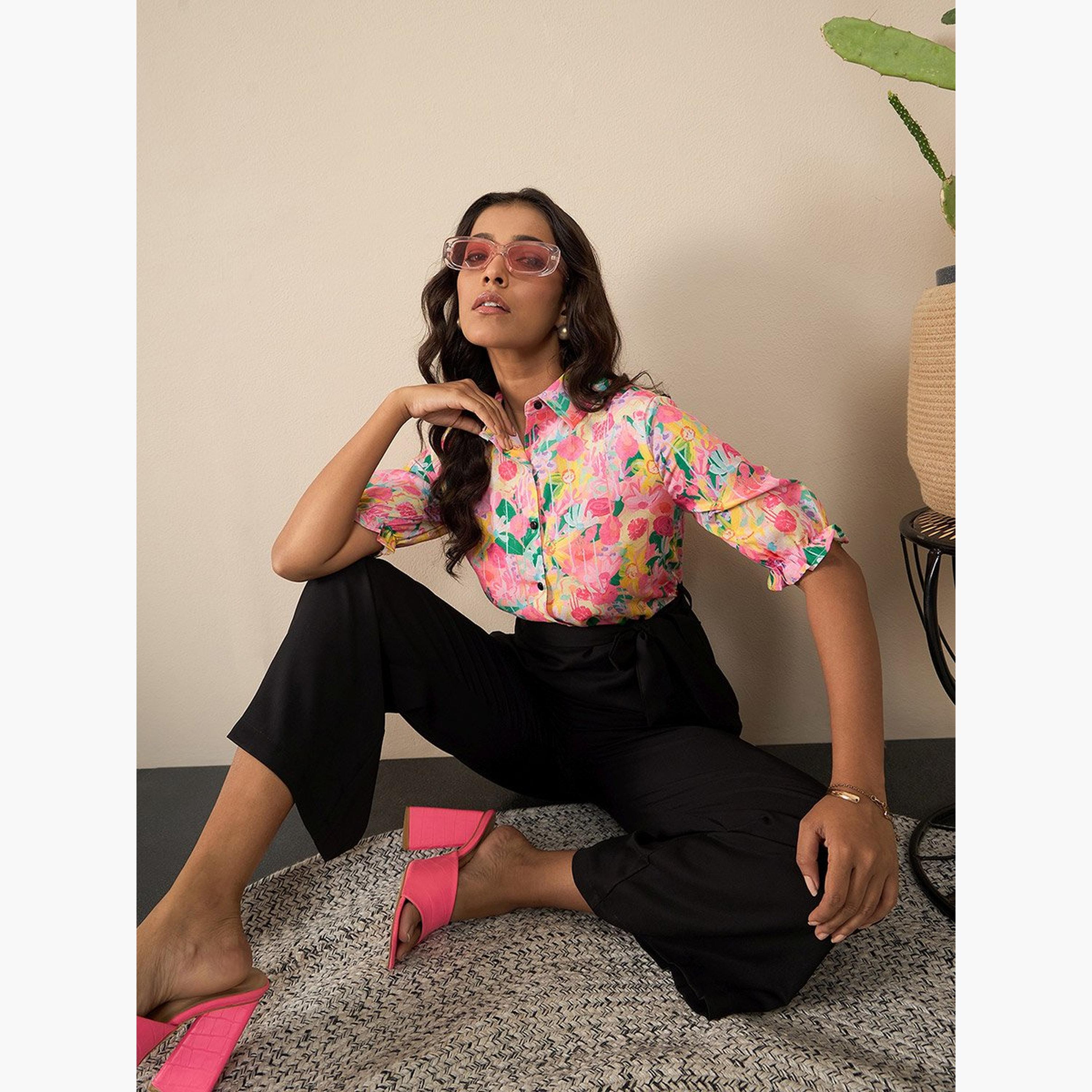 Stylestone X Styli Floral Print Spread Collar Buttoned Jumpsuit-women-clothing-jumpsuits-image-2