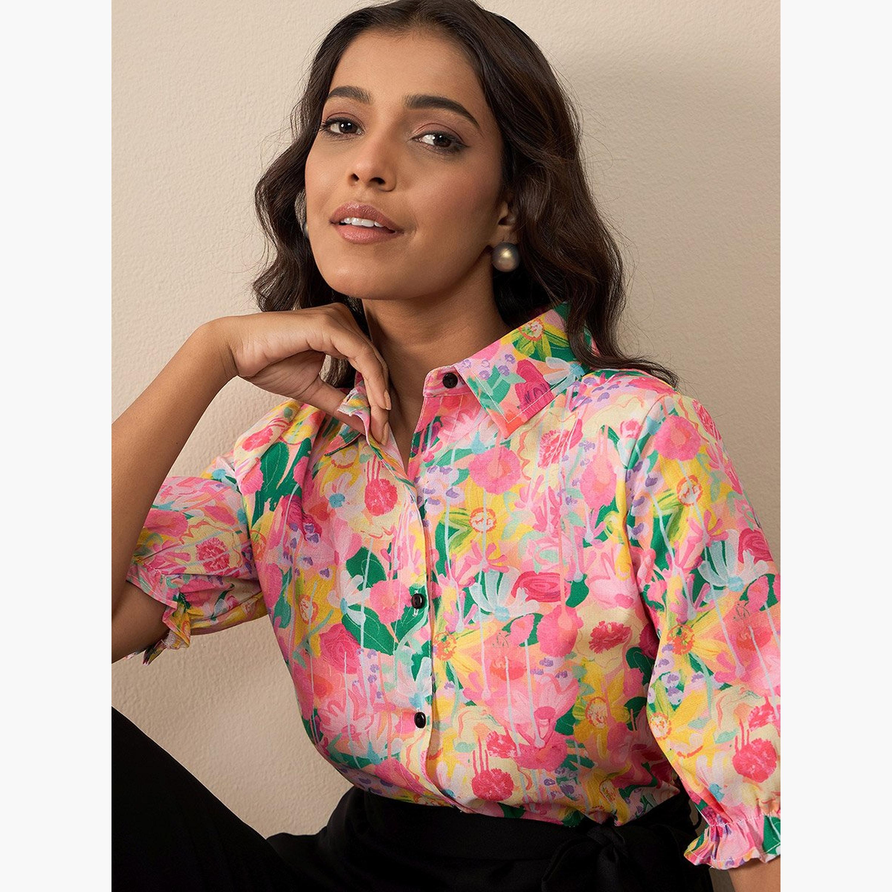 Stylestone X Styli Floral Print Spread Collar Buttoned Jumpsuit-women-clothing-jumpsuits-image-3
