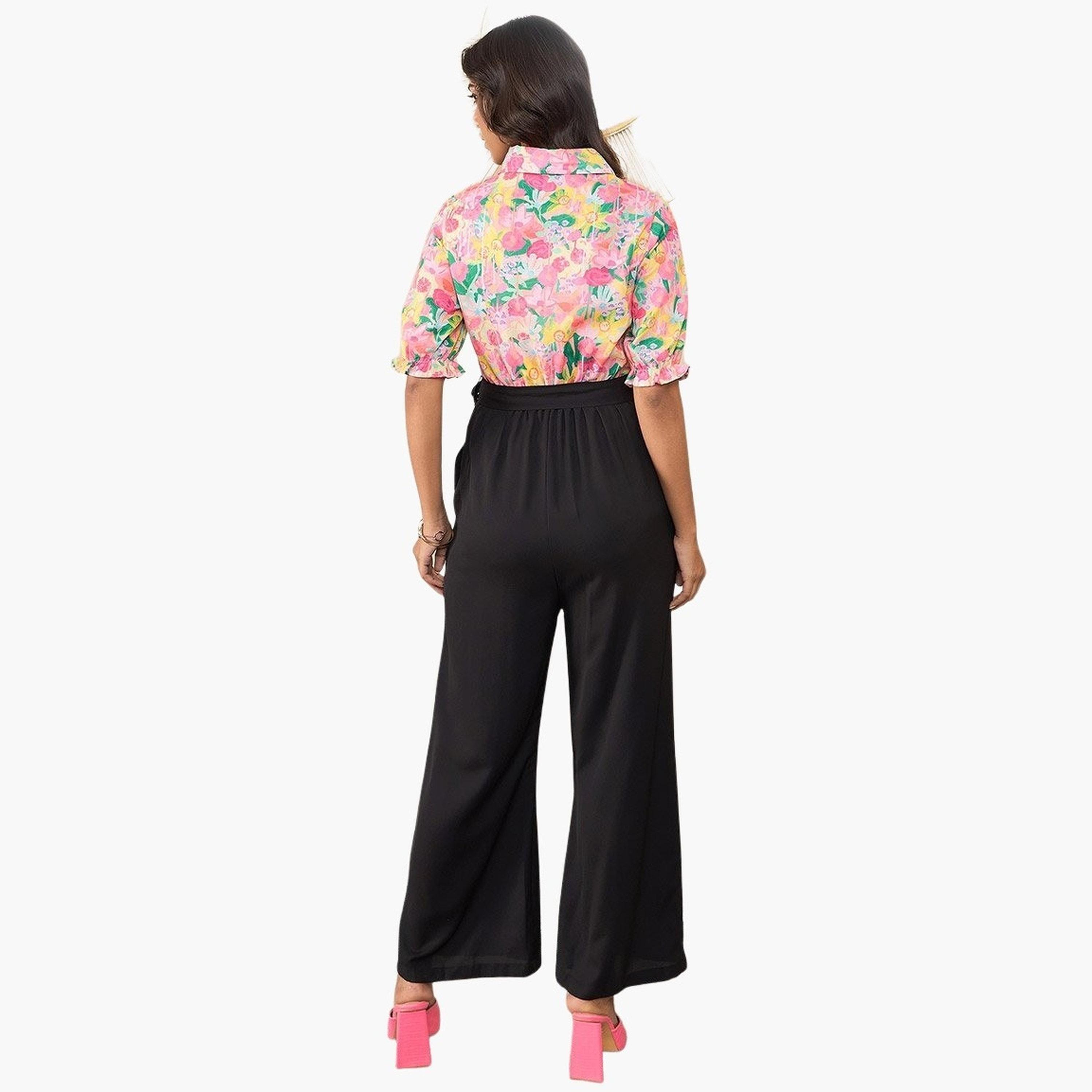Stylestone X Styli Floral Print Spread Collar Buttoned Jumpsuit-women-clothing-jumpsuits-image-4