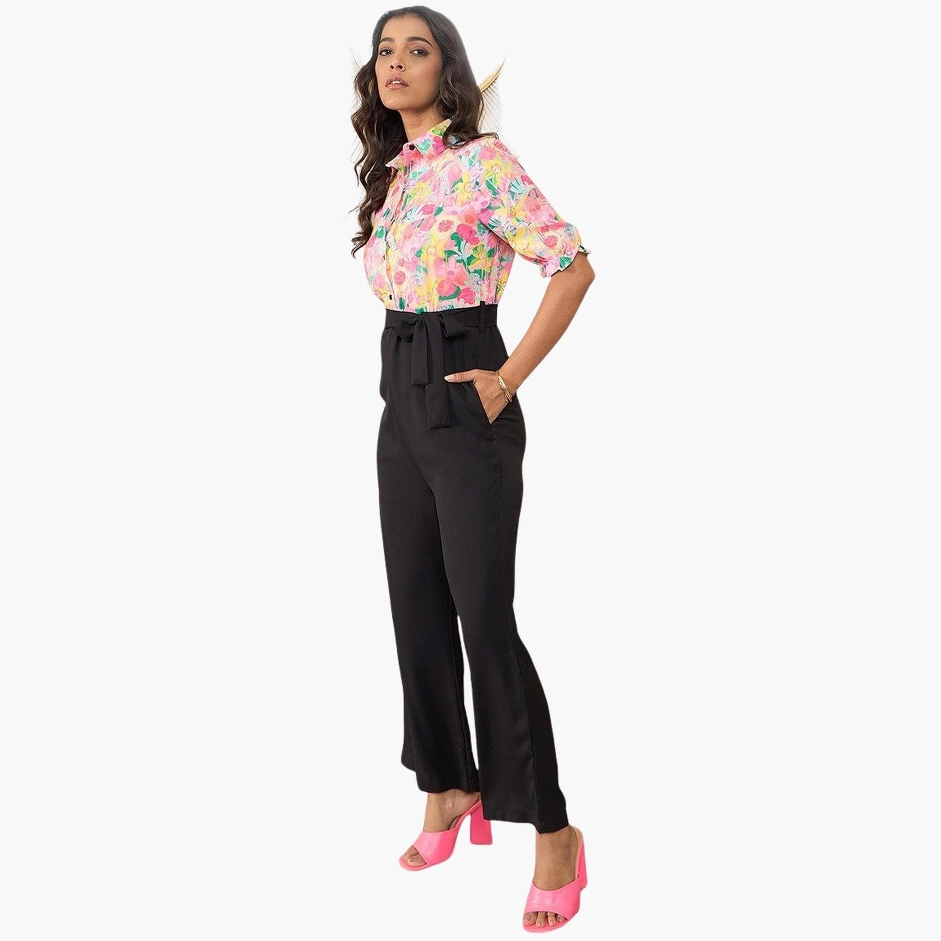 Stylestone X Styli Floral Print Spread Collar Buttoned Jumpsuit-women-clothing-jumpsuits-image-5