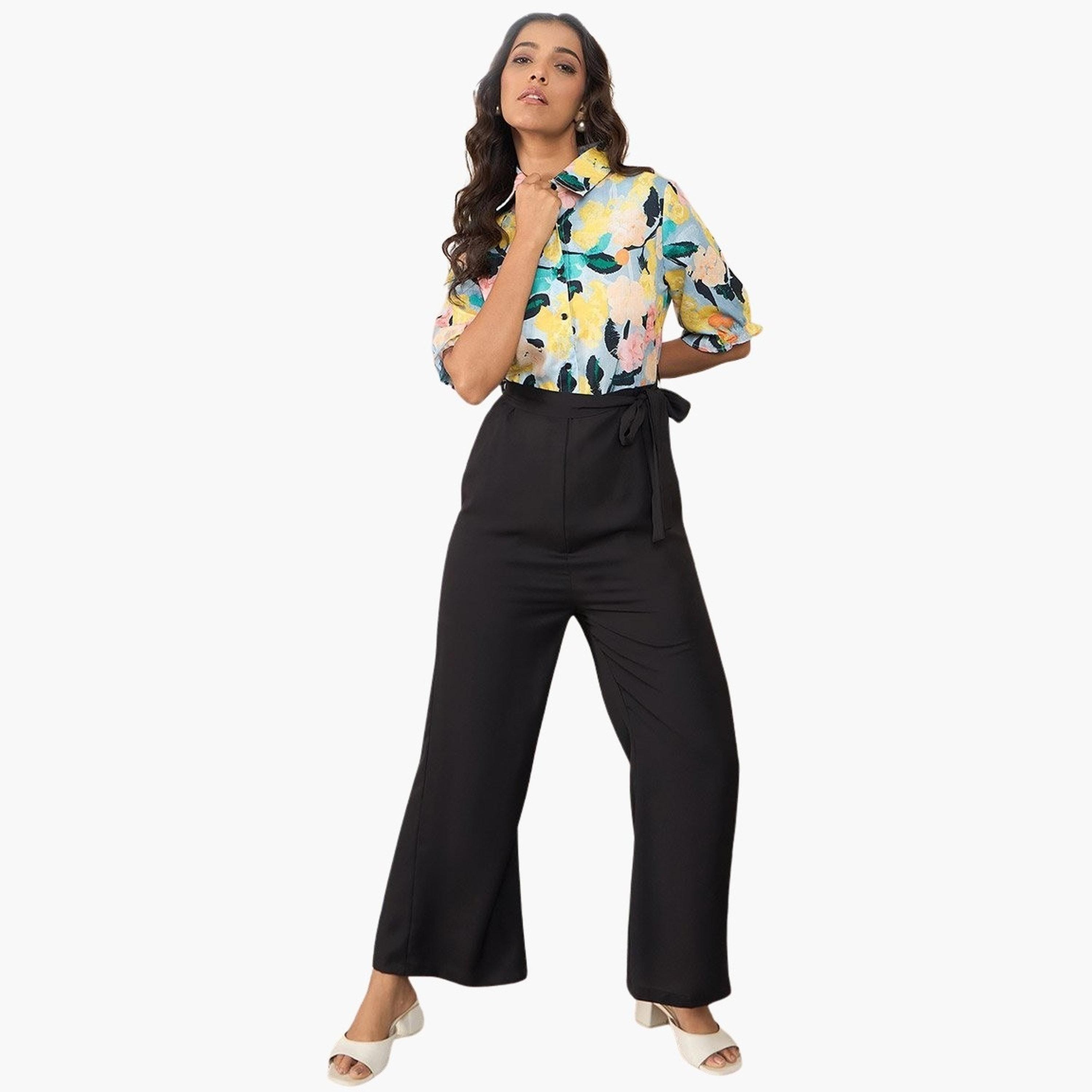 Stylestone X Styli Floral Print Spread Collar Buttoned Jumpsuit-women-clothing-jumpsuits-image-1
