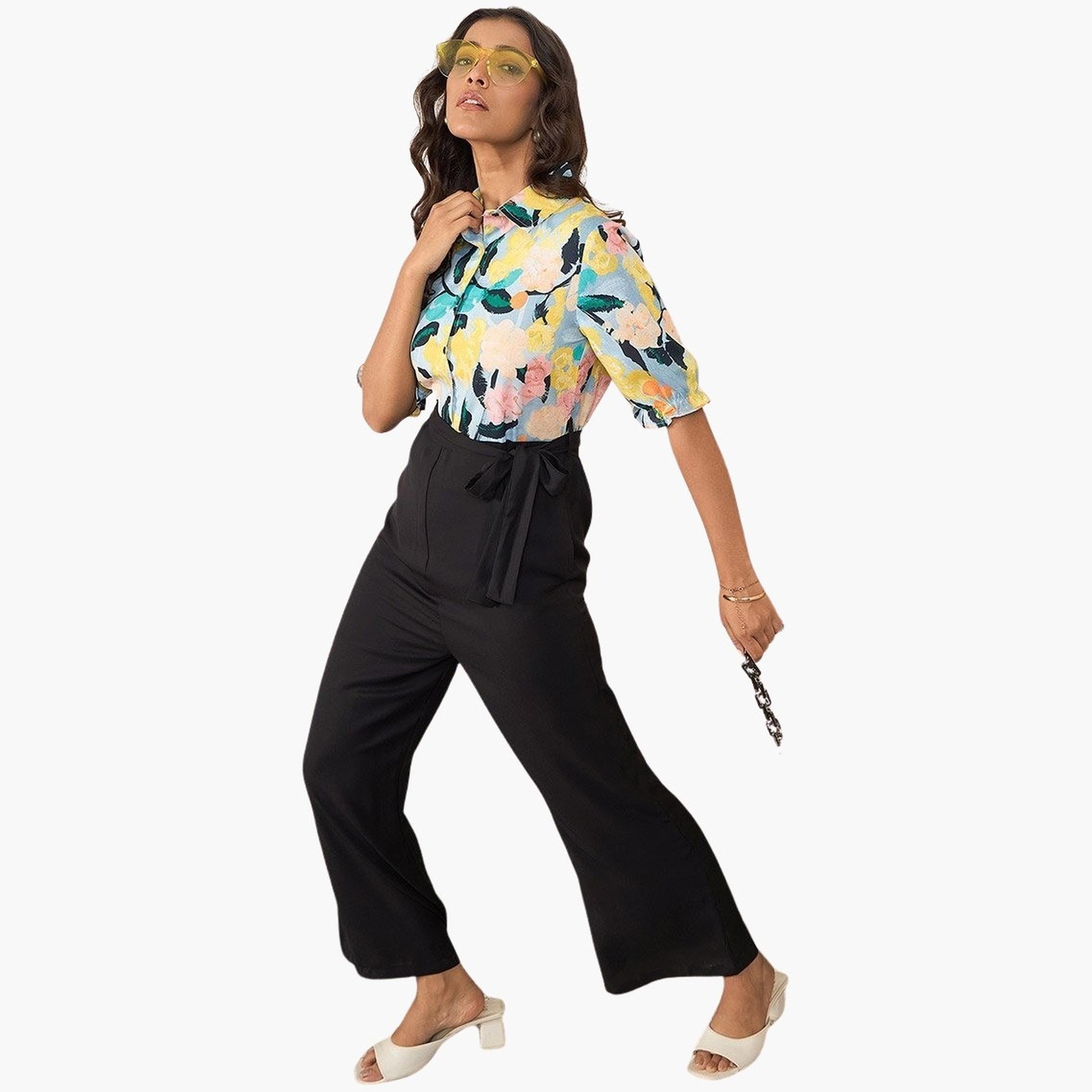 ستايل ستون × ستايلي - جمبسوت مورّد ياقة منسدلة وأزرار-women-clothing-jumpsuits-image-2
