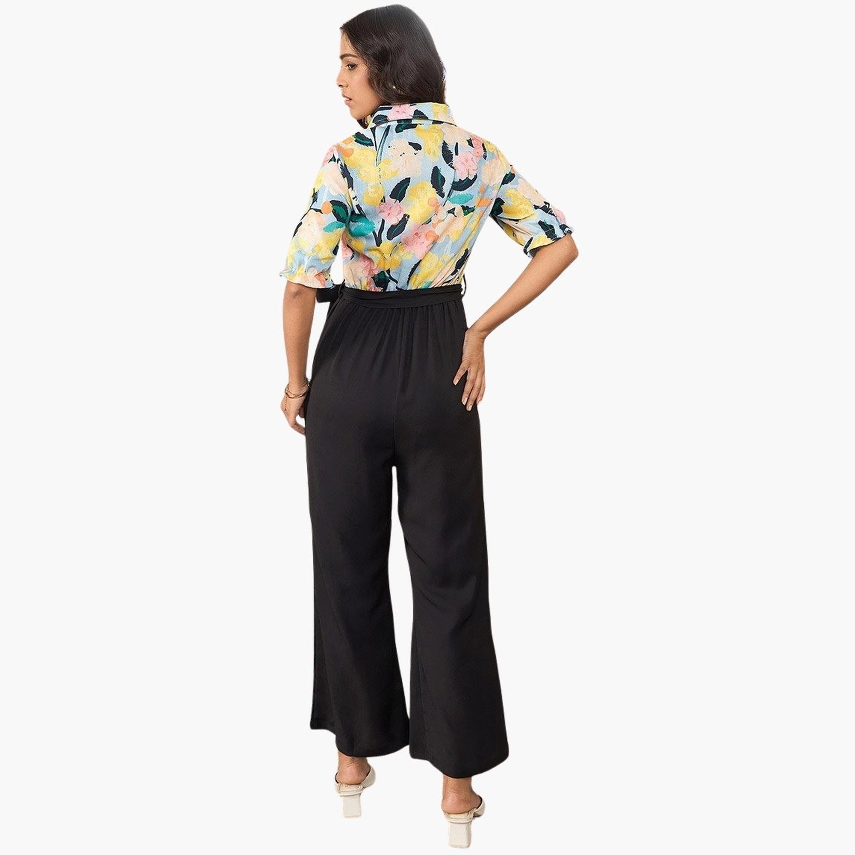 ستايل ستون × ستايلي - جمبسوت مورّد ياقة منسدلة وأزرار-women-clothing-jumpsuits-image-3