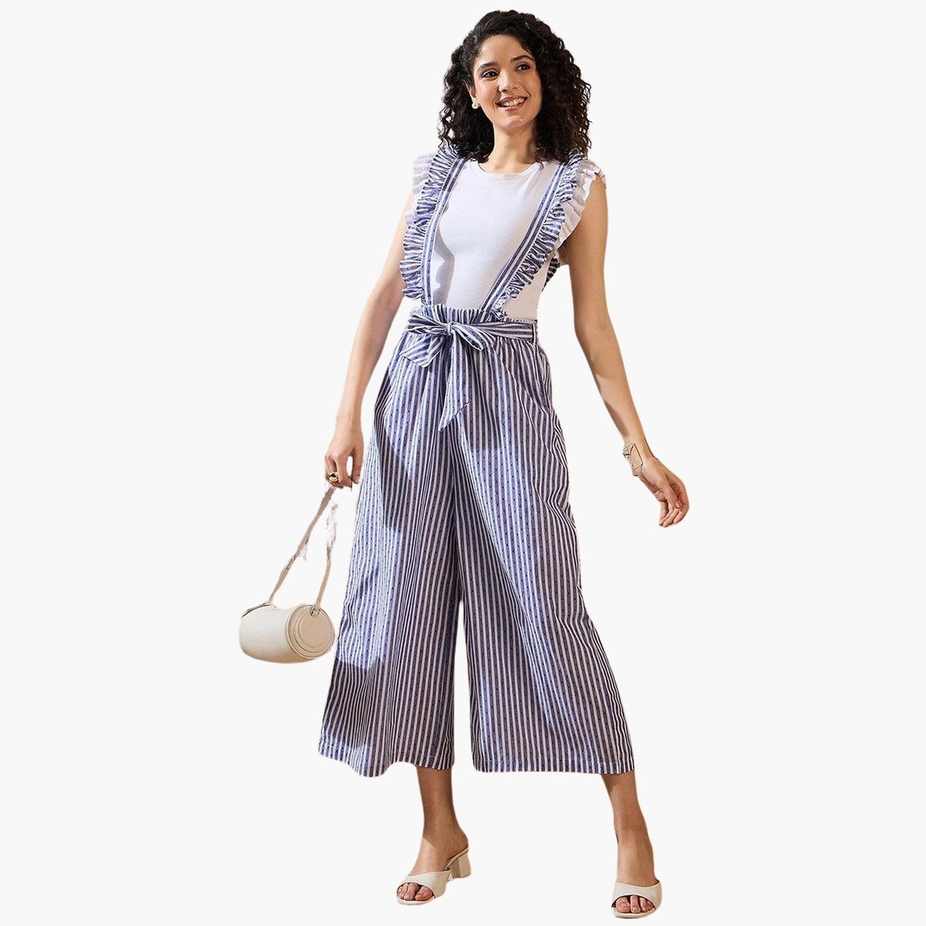 Stylestone X Styli Striped Ruffled Strappy Pinafore Jumpsuit-women-clothing-jumpsuits-image-1