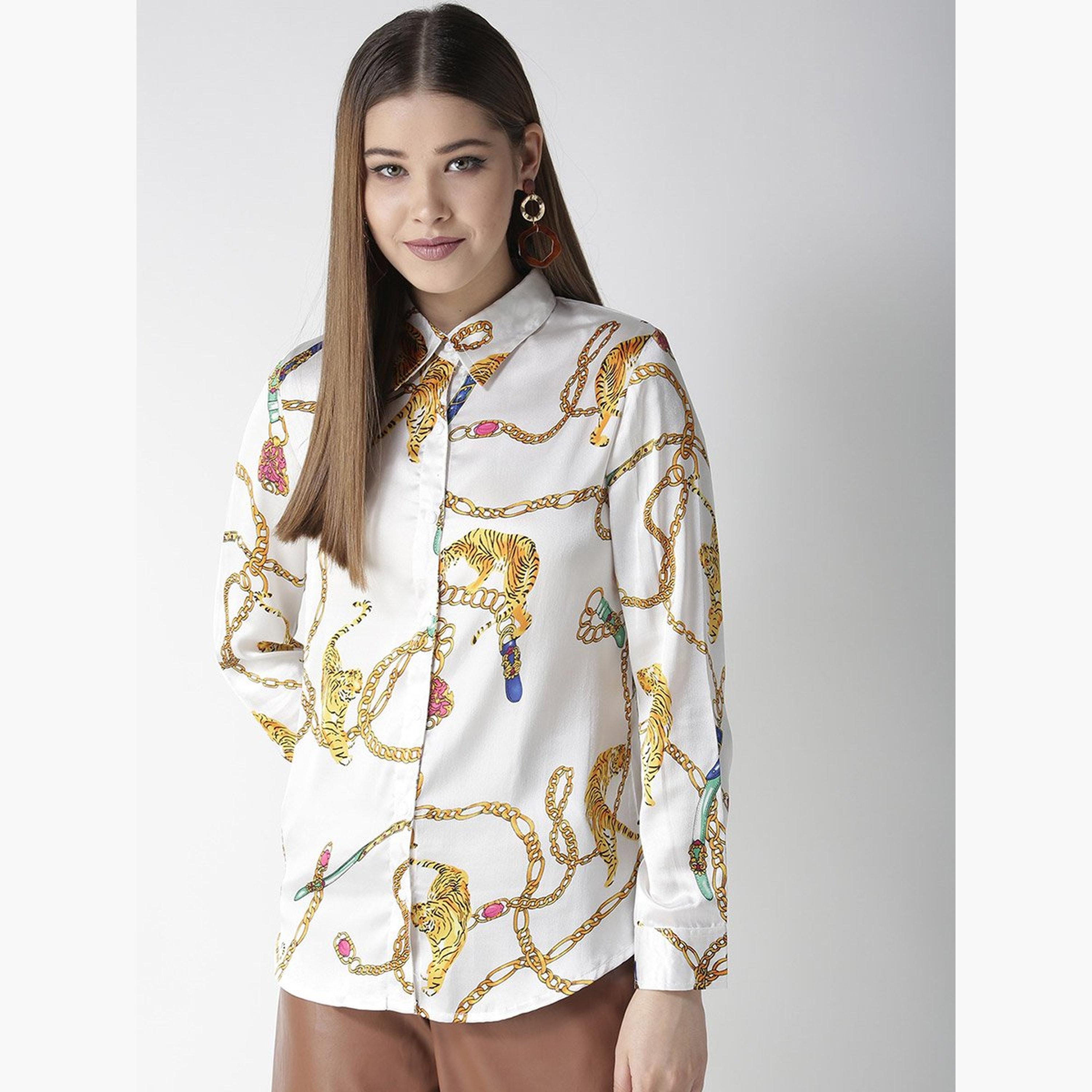 Stylestone X Styli Animal Print Buttoned Long Sleeve Shirt-women-clothing-shirtsandblouses-shirts-image-1