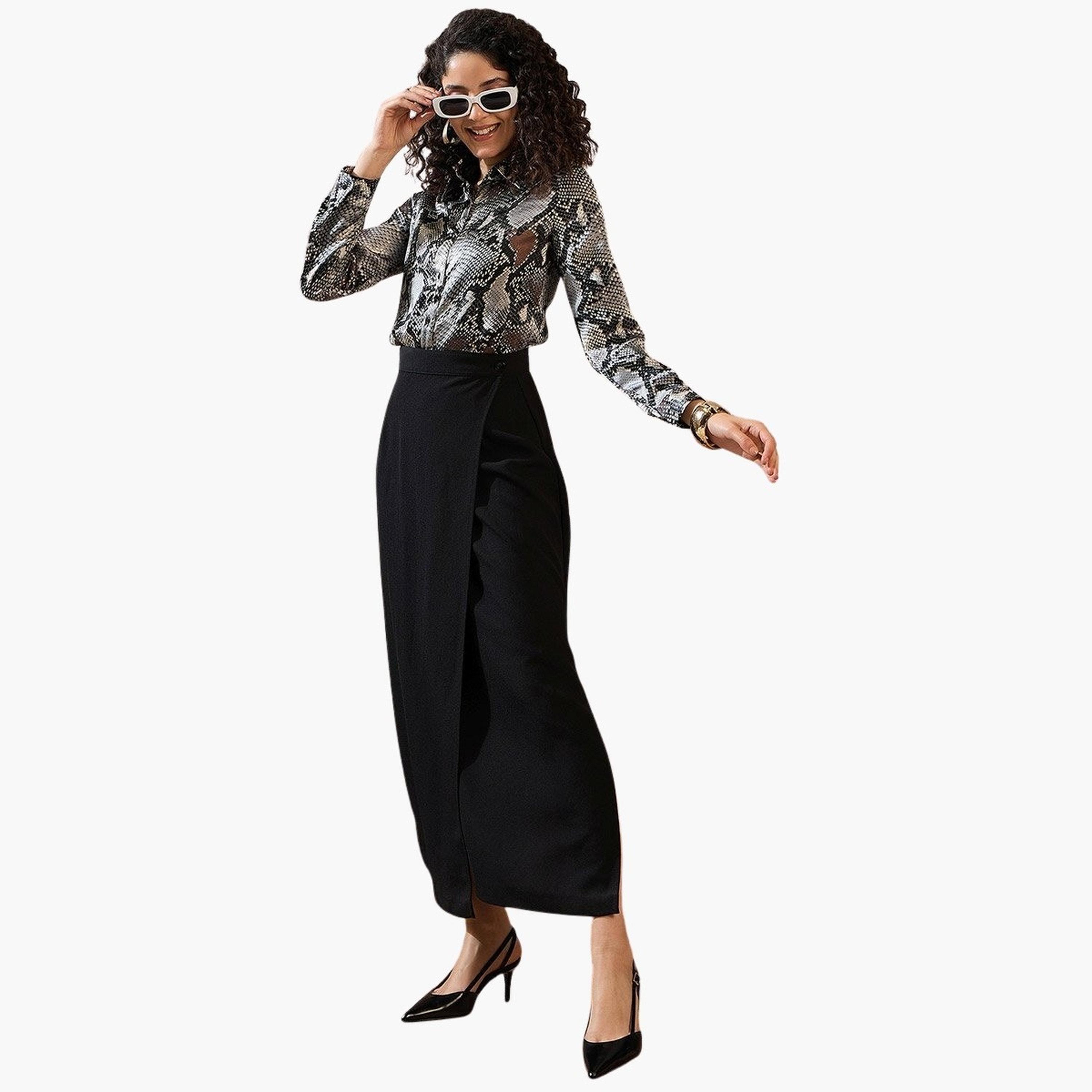 Stylestone X Styli Snakeskin Print Buttoned Long Sleeve Shirt-women-clothing-shirtsandblouses-shirts-image-2