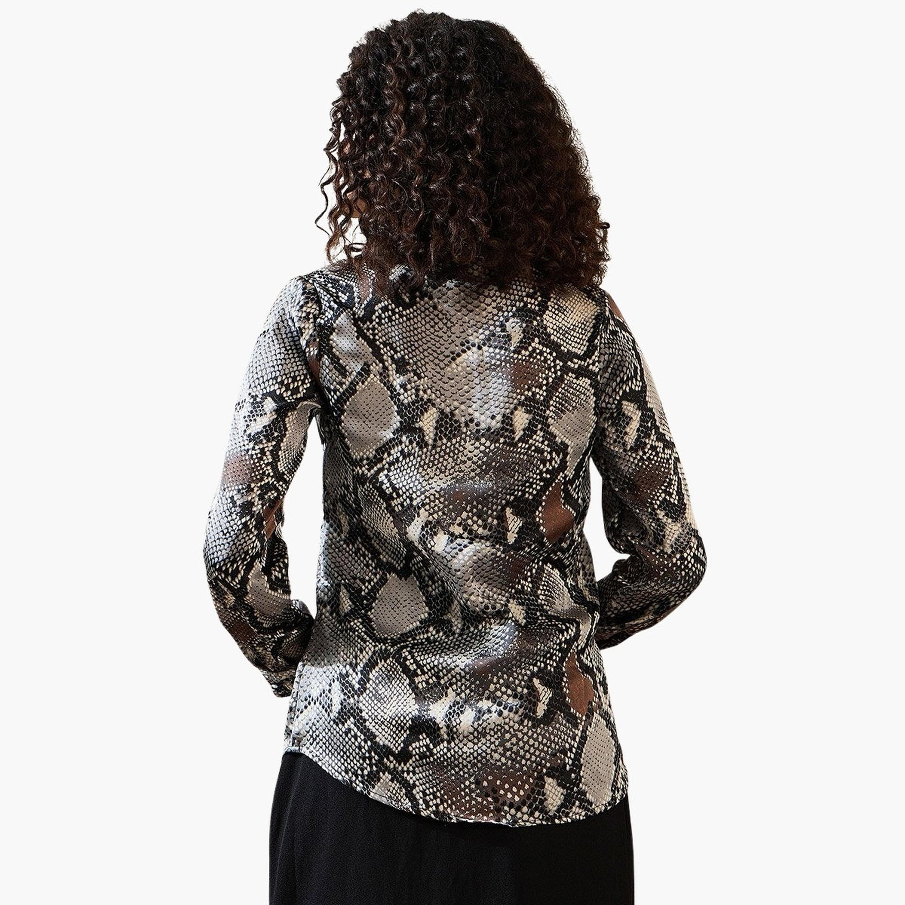ستايل ستون × ستايلي - قميص بطبعة جلد الثعبان بأكمام طويلة وأزرار-women-clothing-shirtsandblouses-shirts-image-5