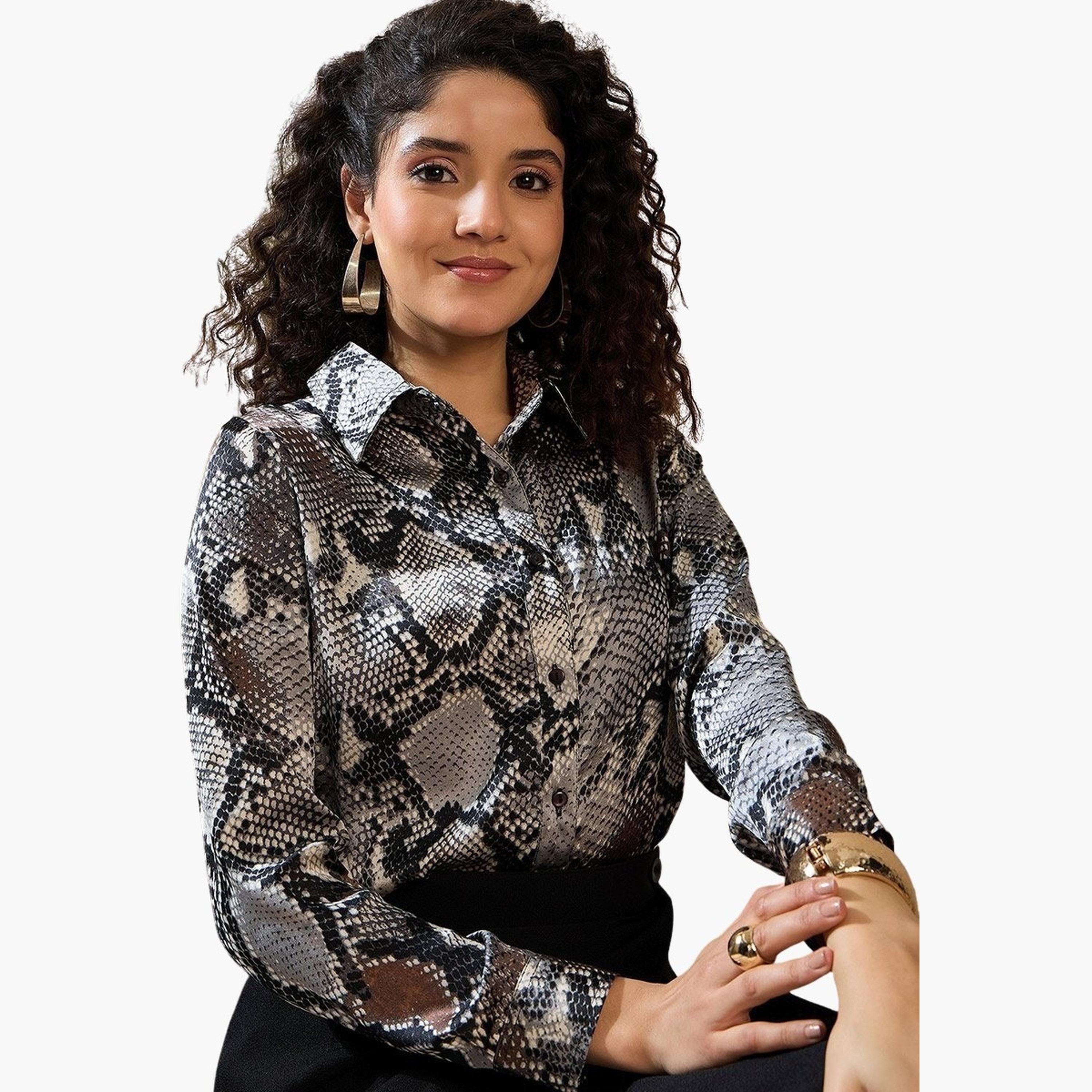 Stylestone X Styli Snakeskin Print Buttoned Long Sleeve Shirt-women-clothing-shirtsandblouses-shirts-image-6