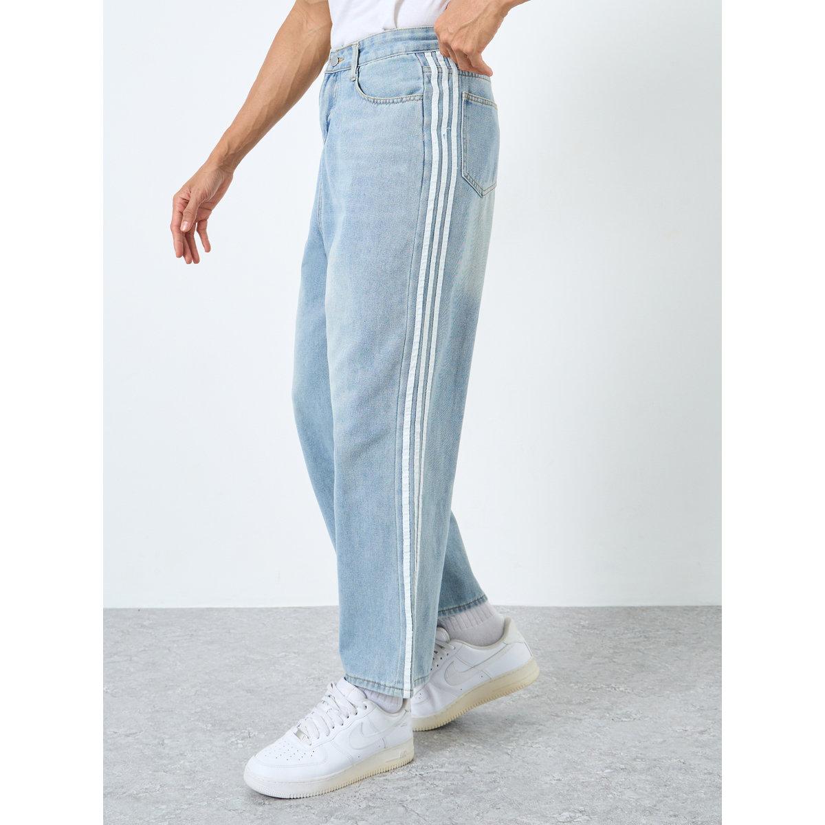 Styli Mid Rise Loose Fit Jeans with Side Taping-men-clothing-bottoms-jeans-image-1