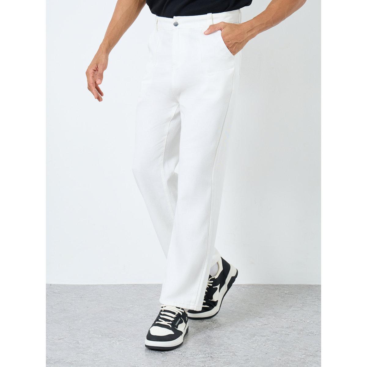 Styli White Mid Rise Bootcut Jeans-men-clothing-bottoms-jeans-image-1
