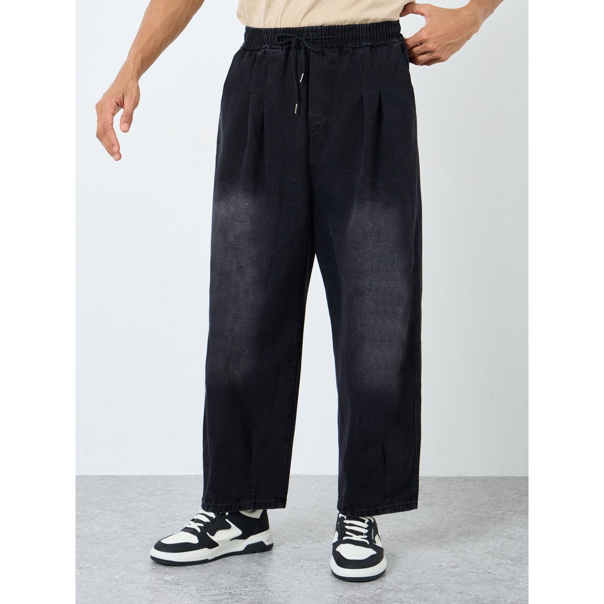 Styli Mid Rise Loose Fit Jeans with Drawcord-men-clothing-bottoms-jeans-image-1