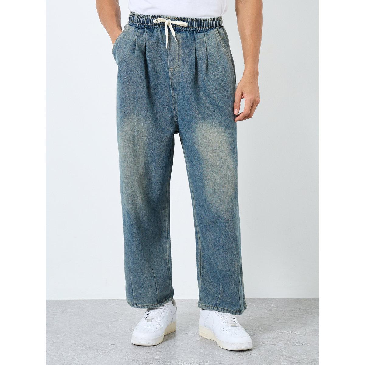 Styli Mid Rise Loose Fit Jeans with Drawcord-men-clothing-bottoms-jeans-image-1