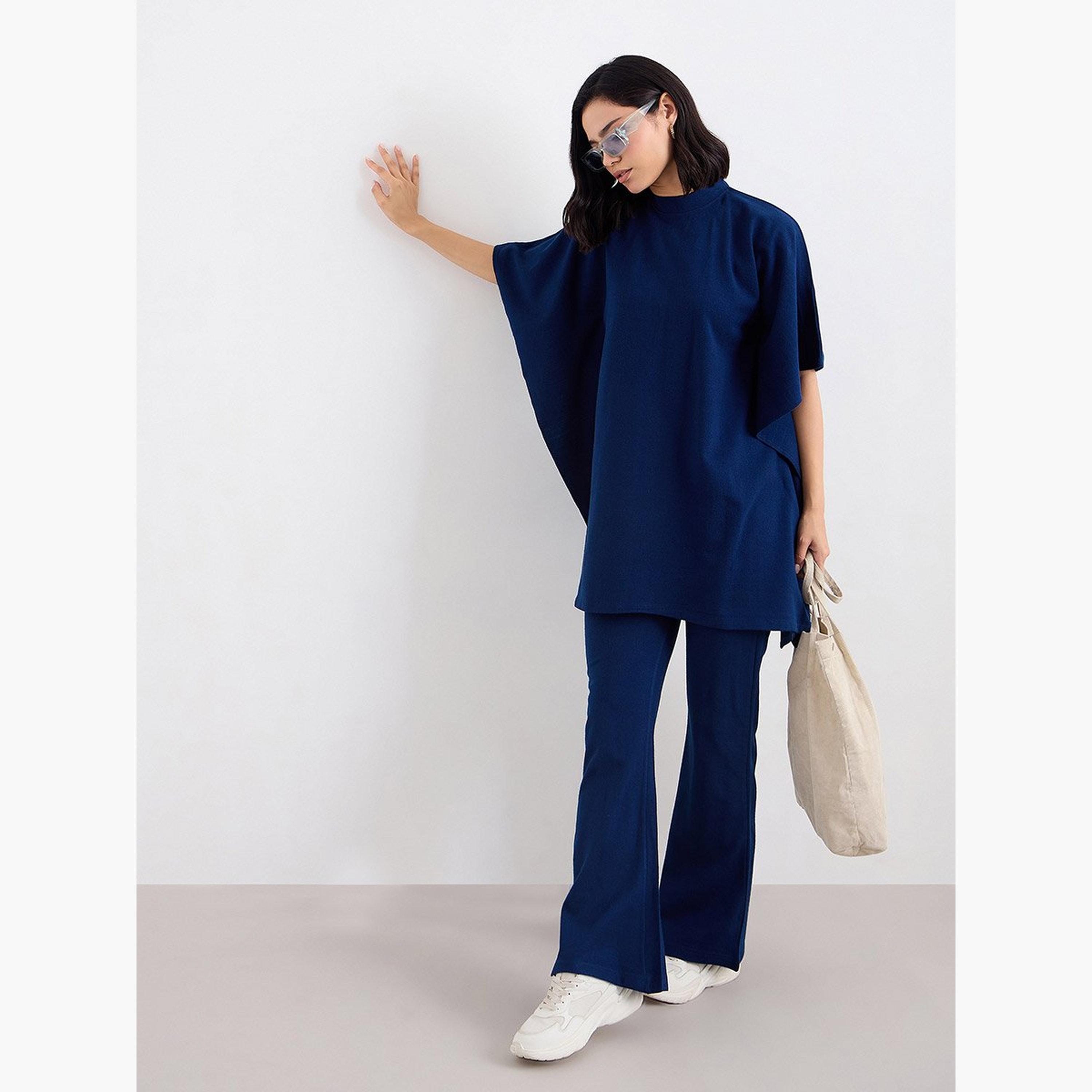 Amirah X Styli Women Draped Knit Top and Pants Winter Modest Set-women-arabicclothing-sets-image-1