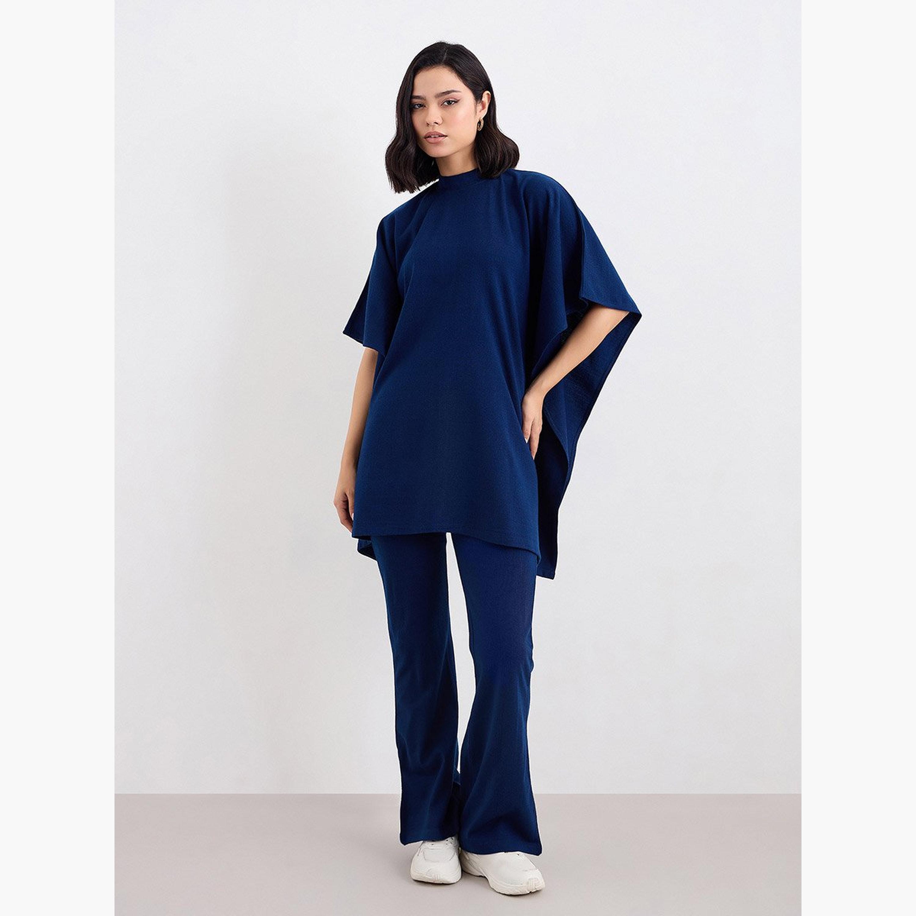 Amirah X Styli Women Draped Knit Top and Pants Winter Modest Set-women-arabicclothing-sets-image-2