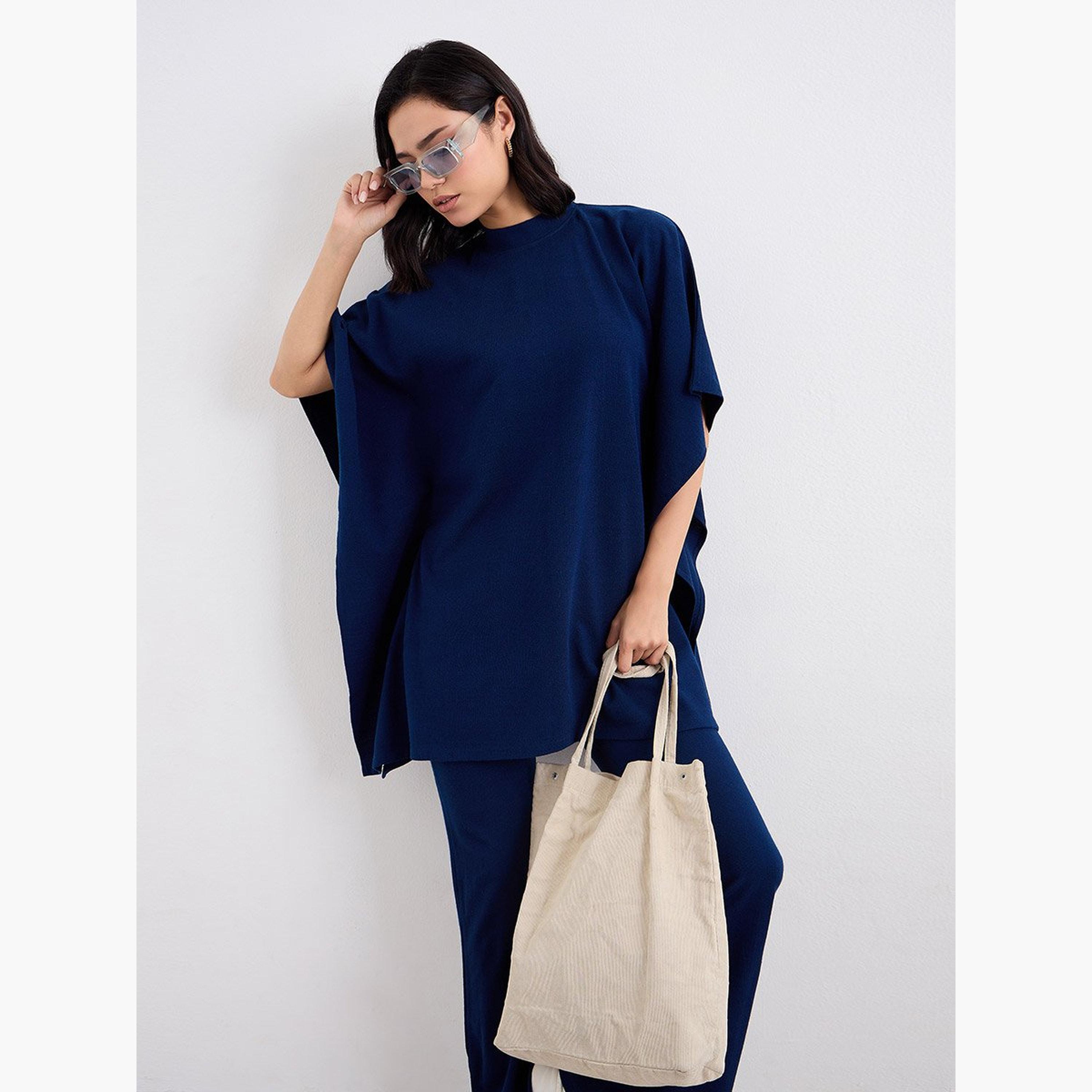 Amirah X Styli Women Draped Knit Top and Pants Winter Modest Set-women-arabicclothing-sets-image-5