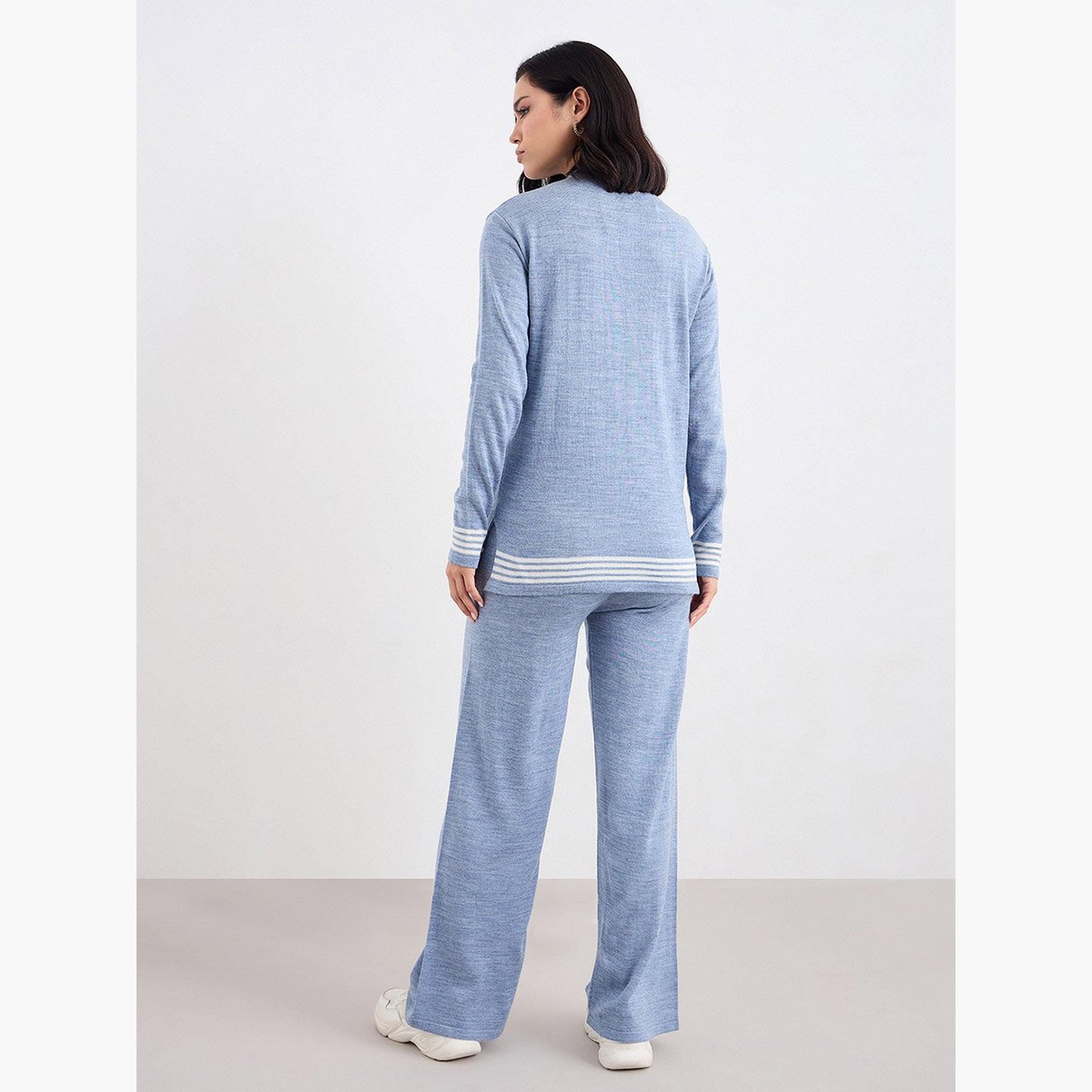Amirah X Styli Women Striped Panel Knit Top and Pants Winter Modest Set-women-arabicclothing-sets-image-4
