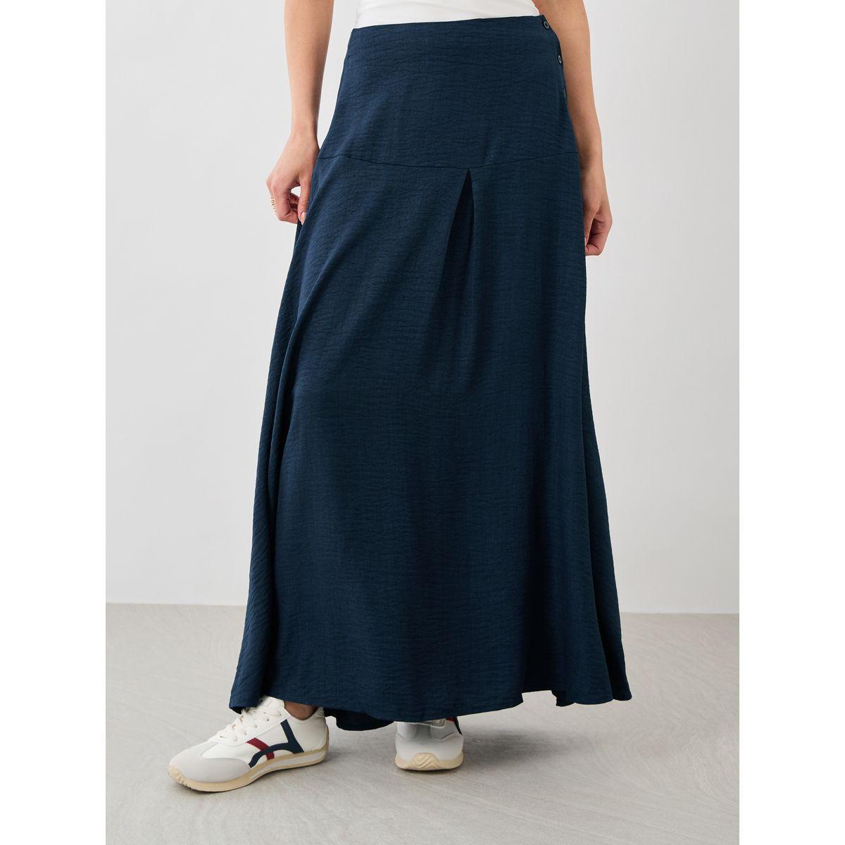 تنورة طويلة بحافة واسعة وأزرار جانبية-women-clothing-bottoms-skirts-image-2