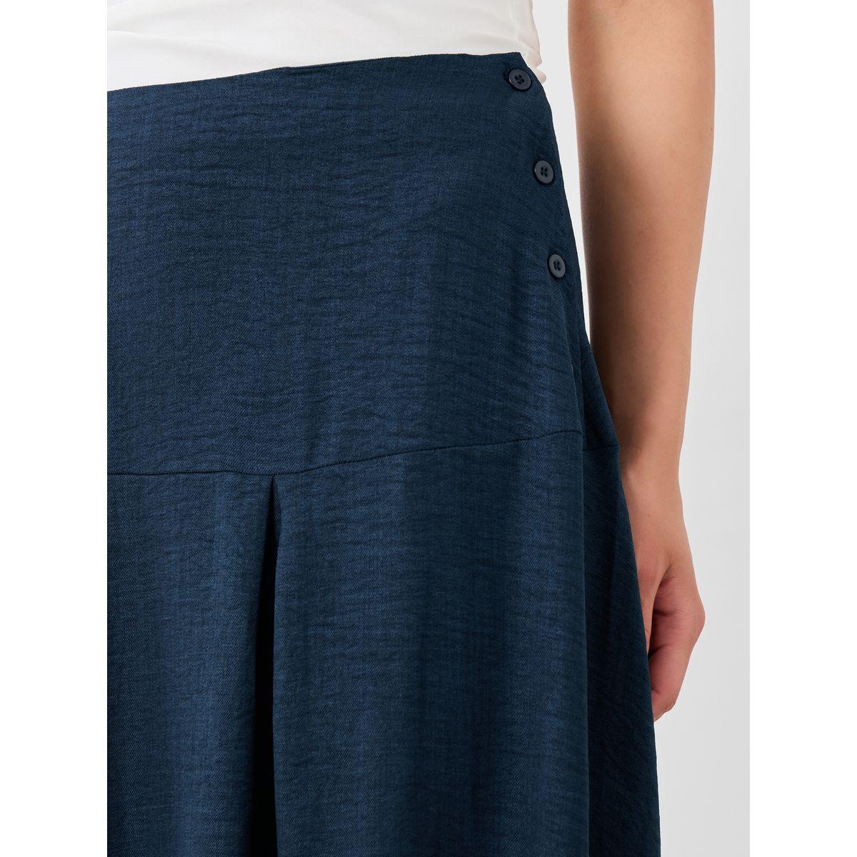 تنورة طويلة بحافة واسعة وأزرار جانبية-women-clothing-bottoms-skirts-image-4