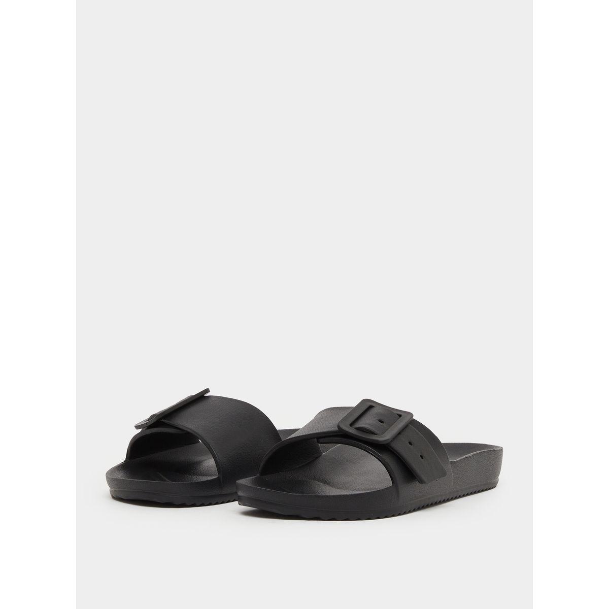 Styli Solid Buckle Detail Slip-On Slipper-women-shoes-flipflopsandslides-image-2