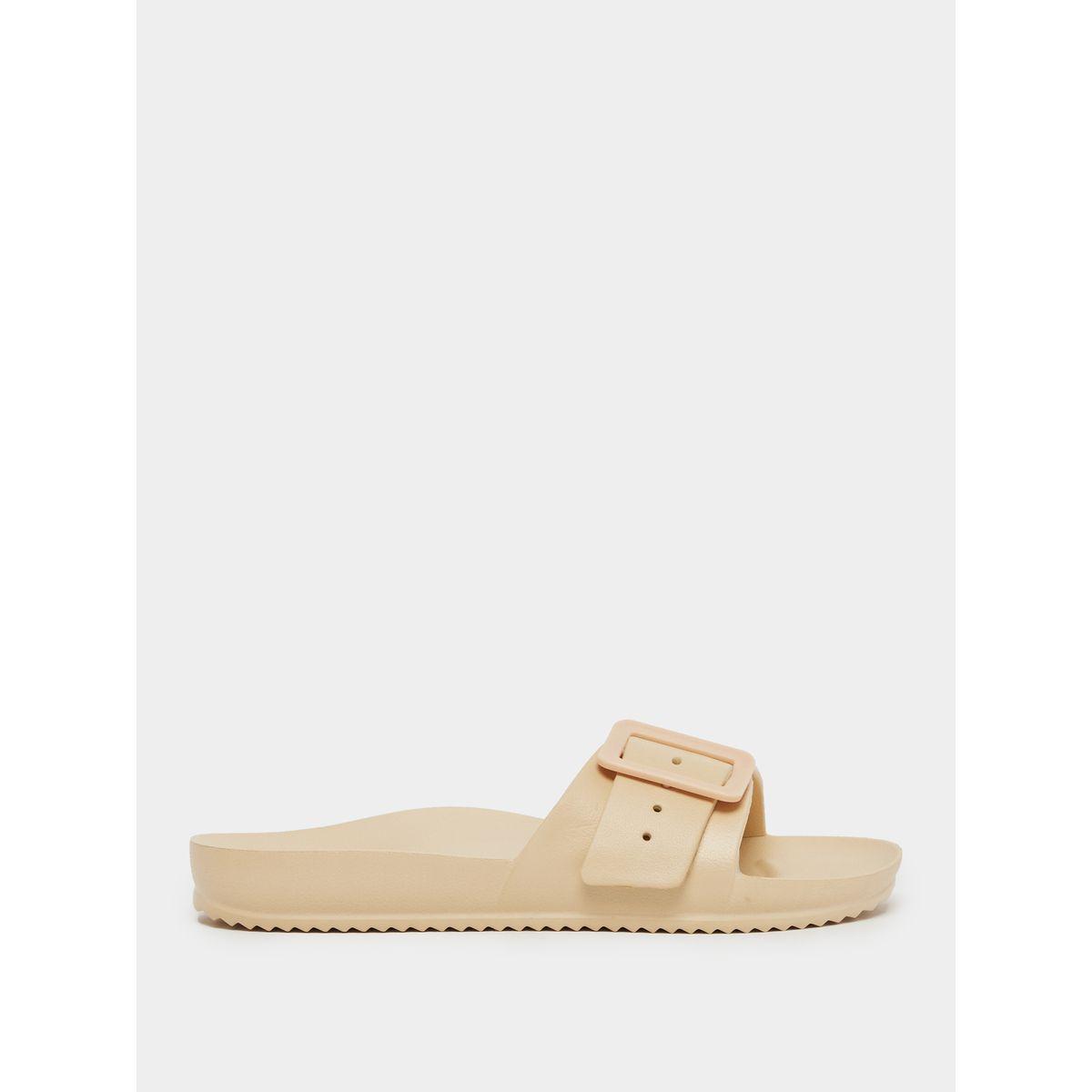 Styli Solid Buckle Detail Slip-On Slipper-women-shoes-flipflopsandslides-image-1