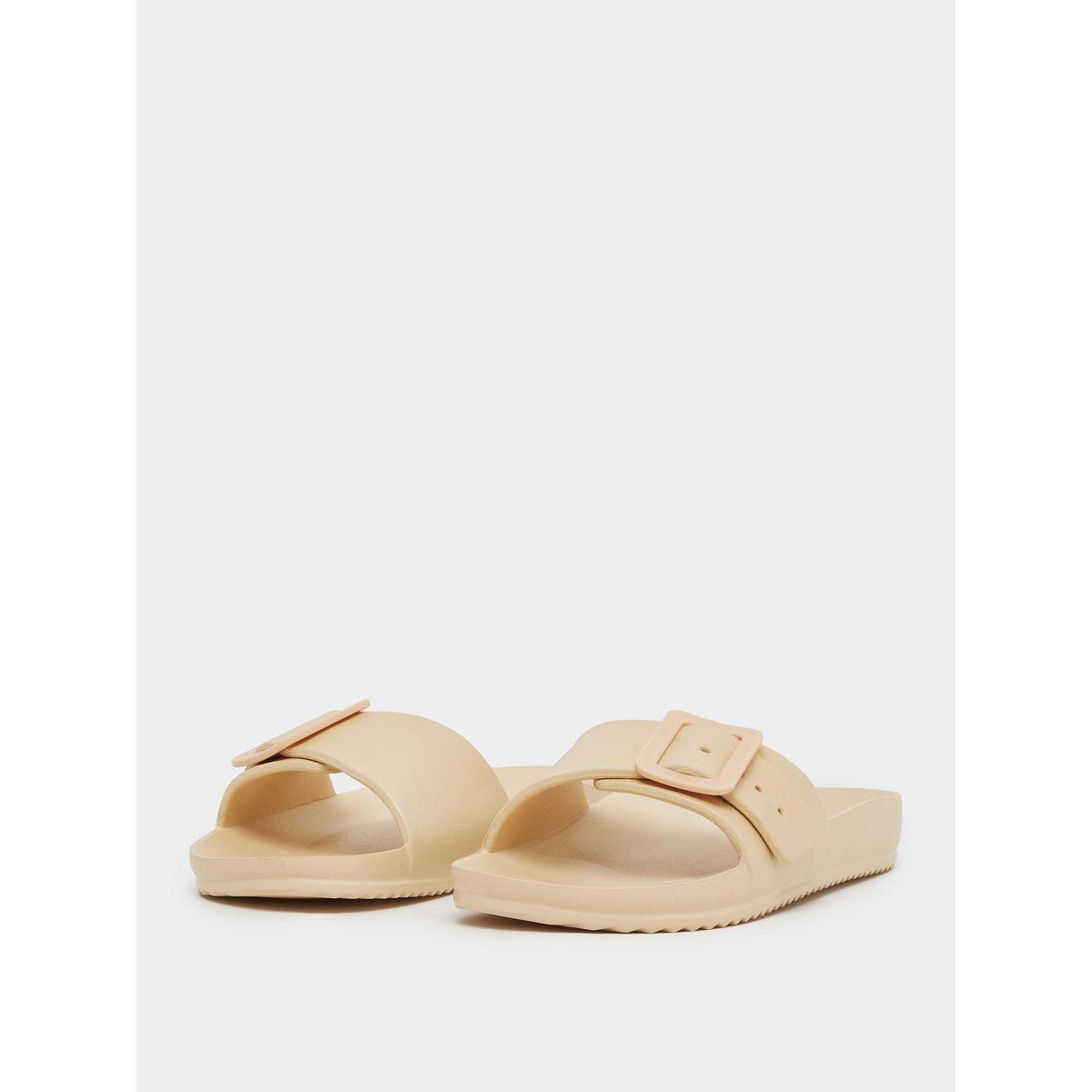 Styli Solid Buckle Detail Slip-On Slipper-women-shoes-flipflopsandslides-image-2