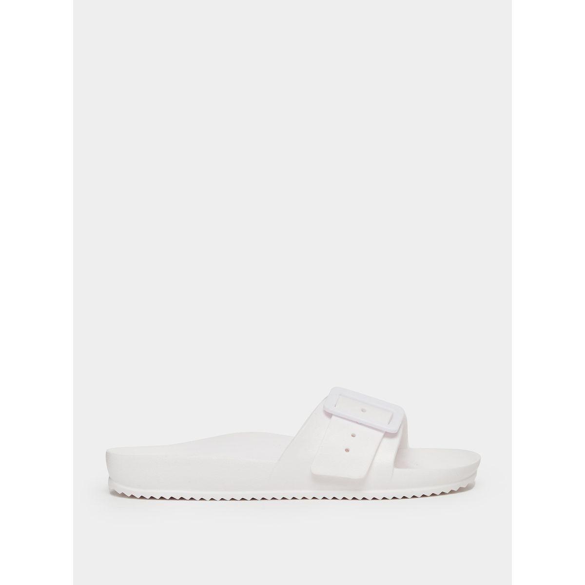 Styli Solid Buckle Detail Slip-On Slipper-women-shoes-flipflopsandslides-image-1