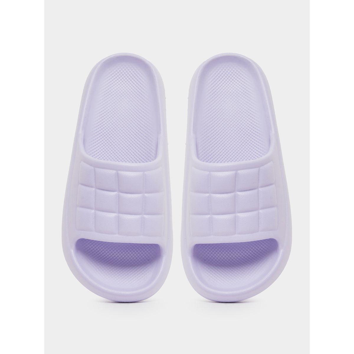Styli Textured Checked Slip-On Slippers-women-shoes-flipflopsandslides-image-5
