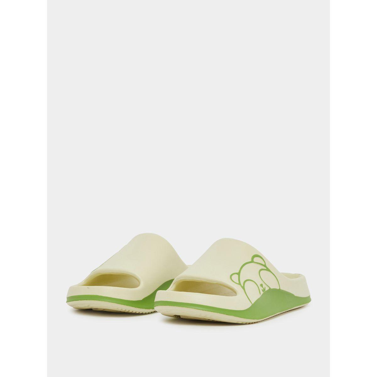 Styli Color Block Bear Print Bathroom Slippers-women-shoes-flipflopsandslides-image-2