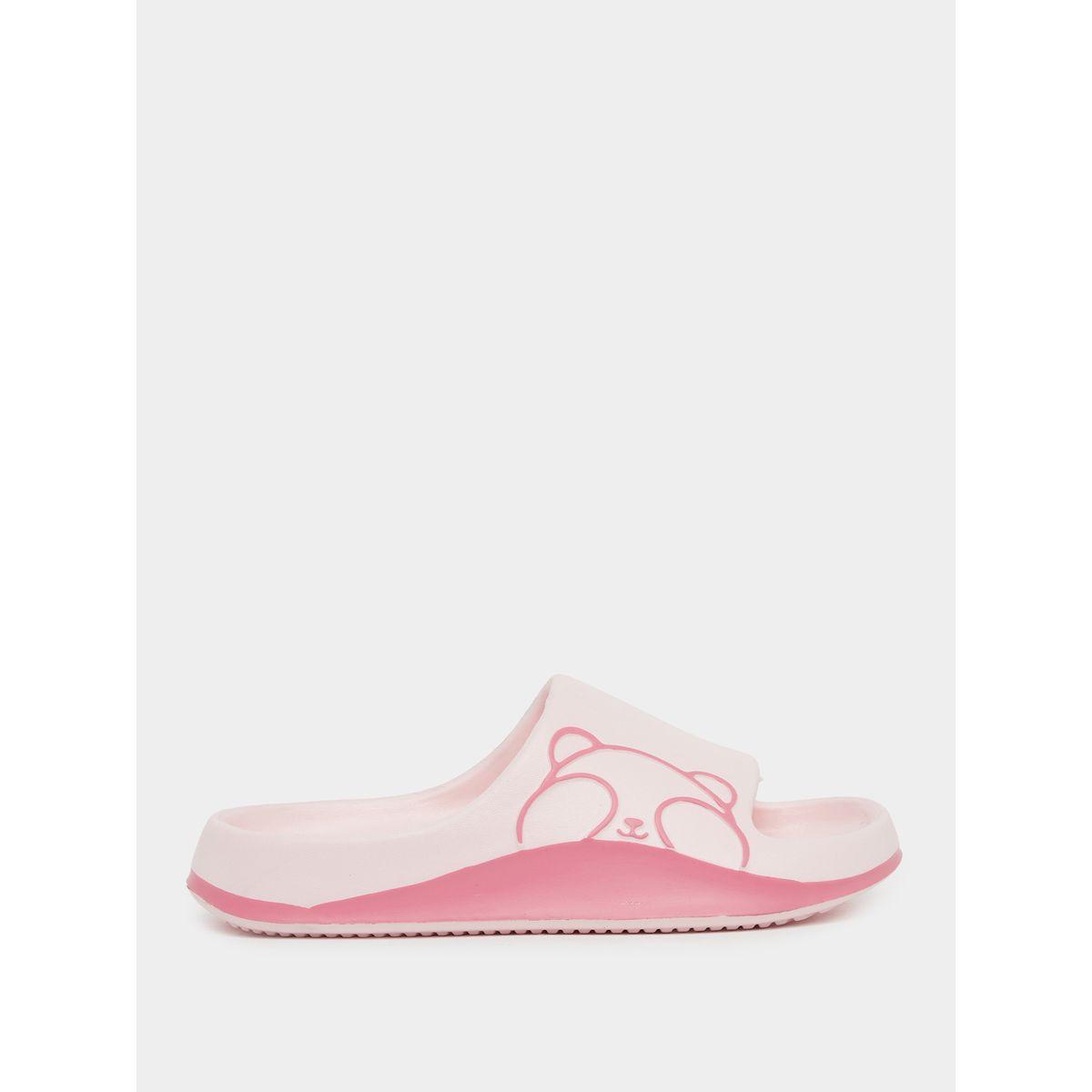 Styli Color Block Bear Print Bathroom Slippers-women-shoes-flipflopsandslides-image-1