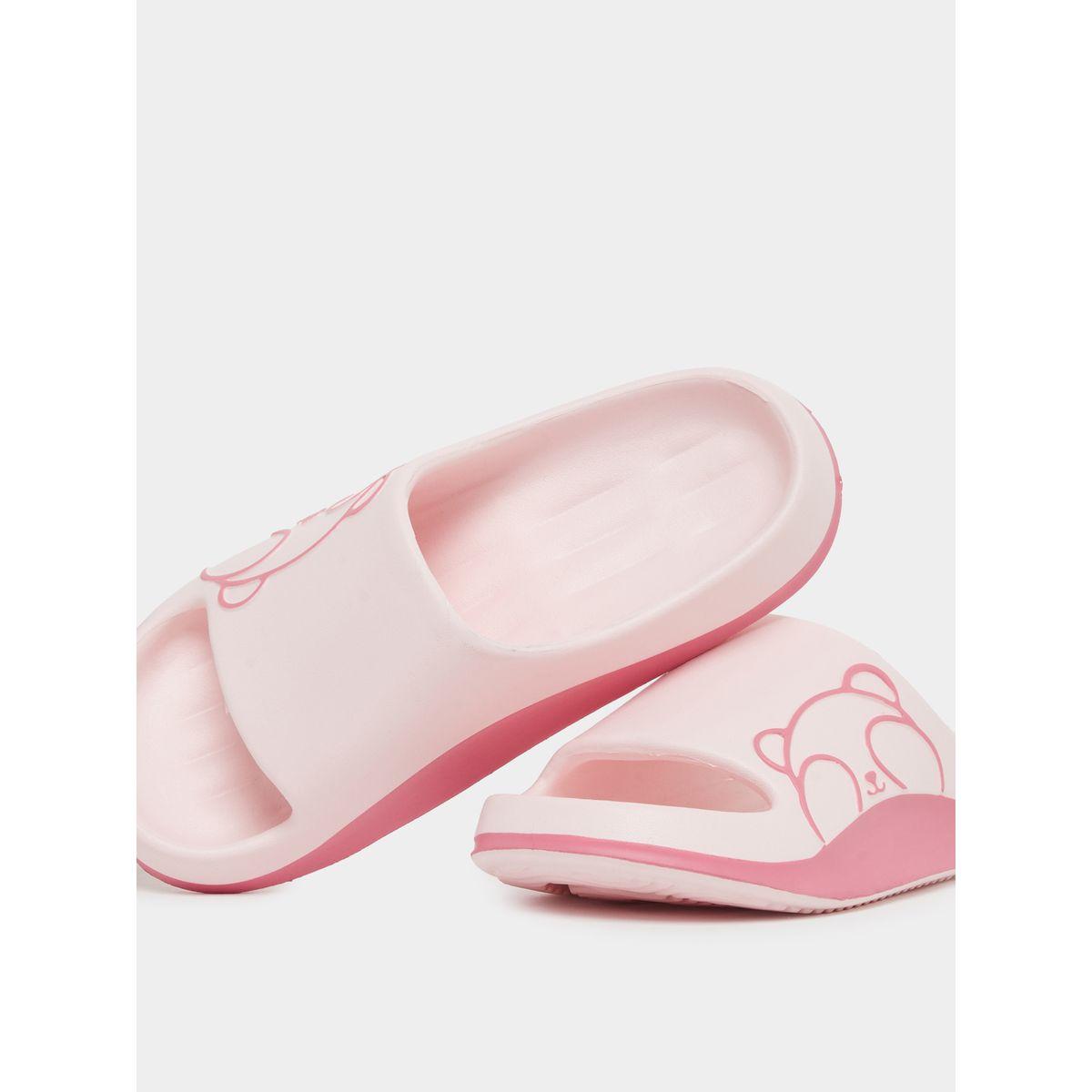 Styli Color Block Bear Print Bathroom Slippers-women-shoes-flipflopsandslides-image-3