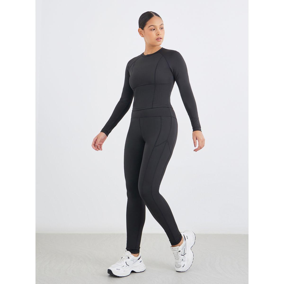 مجموعة من ليقنز وبلوزة بأكمام طويلة وفتحة إبهام-women-clothing-sportswearandactivewear-trackpantsandtracksuits-image-2