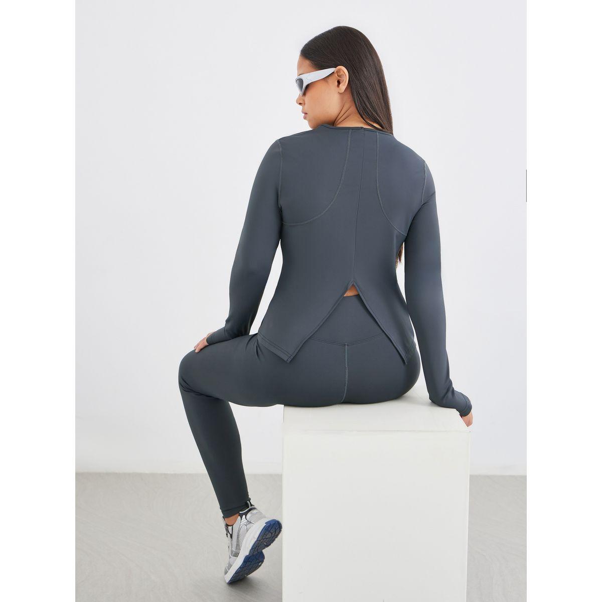 Styli Back Split Hem Detail Top and Leggings Set-women-clothing-sportswearandactivewear-trackpantsandtracksuits-image-1