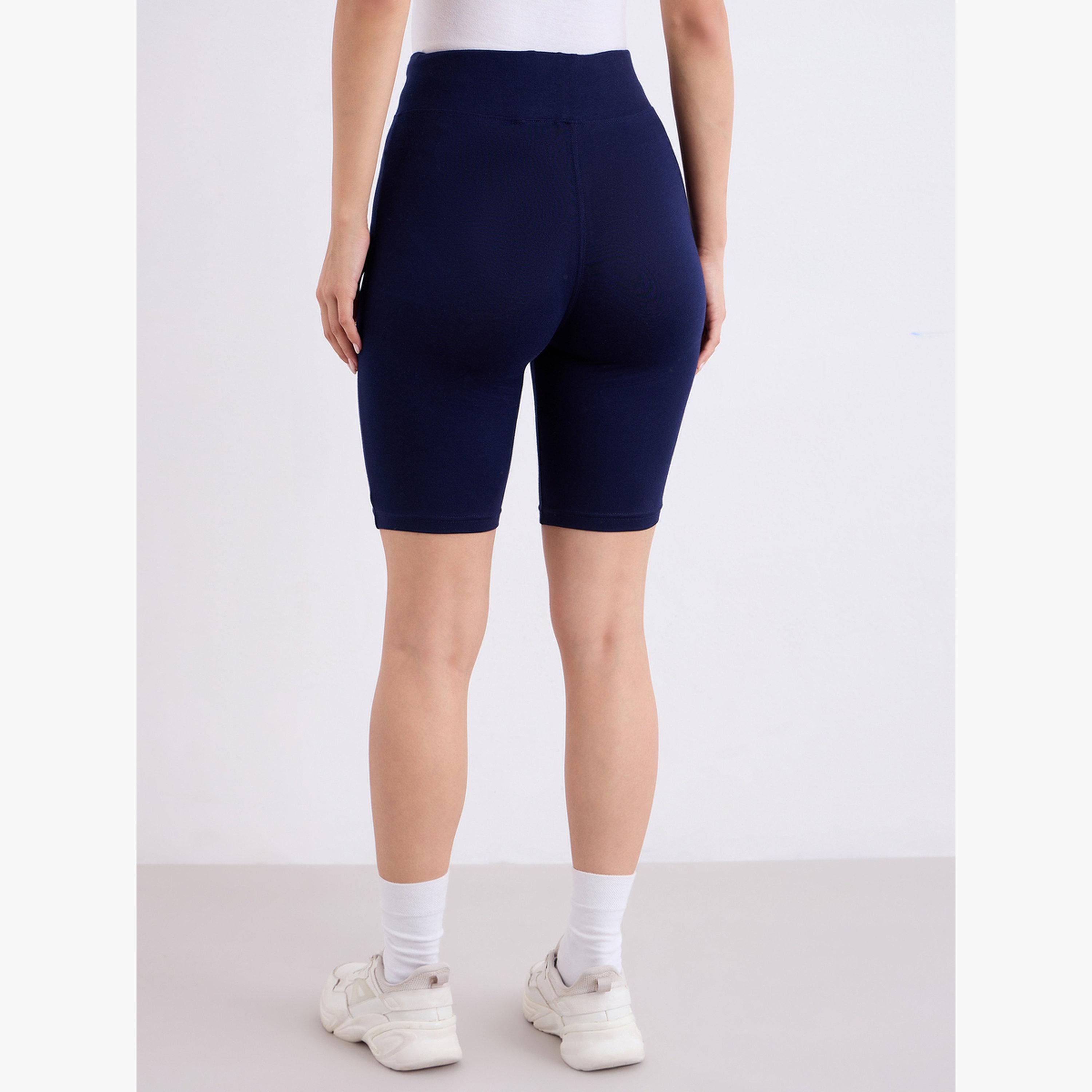 Styli Women Navy Blue Printed Cycling Shorts-women-clothing-bottoms-shorts-image-4