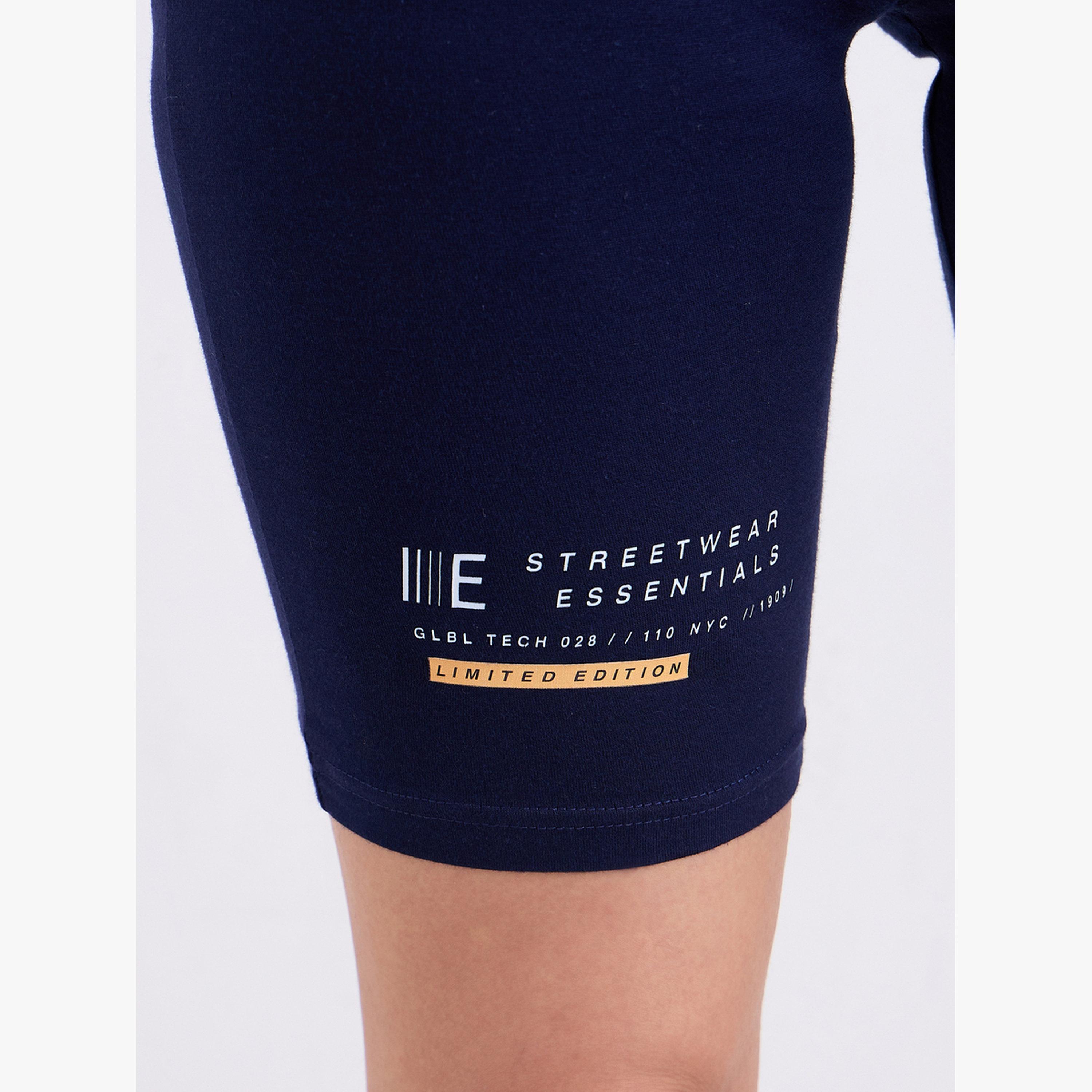 Styli Women Navy Blue Printed Cycling Shorts-women-clothing-bottoms-shorts-image-6