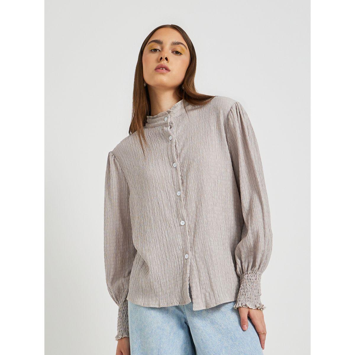 بلوزة بأكمام طويلة وأزرار-women-clothing-shirtsandblouses-shirts-image-1