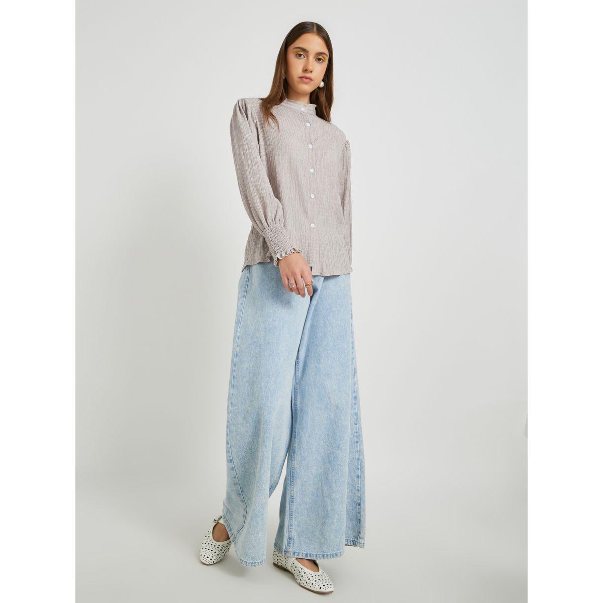 بلوزة بأكمام طويلة وأزرار-women-clothing-shirtsandblouses-shirts-image-2