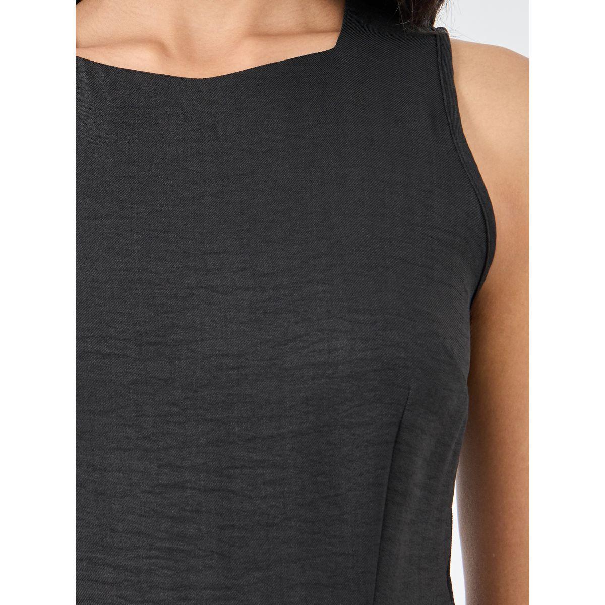 Styli Solid Sleeveless Round Neck A-Line Midi Dress-women-clothing-dresses-image-4