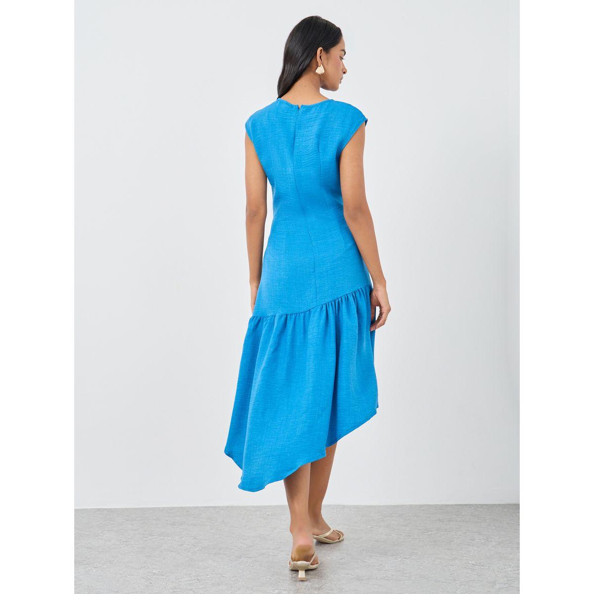Styli Solid Sleeveless Asymmetric Hem Midi Dress-women-clothing-dresses-image-5