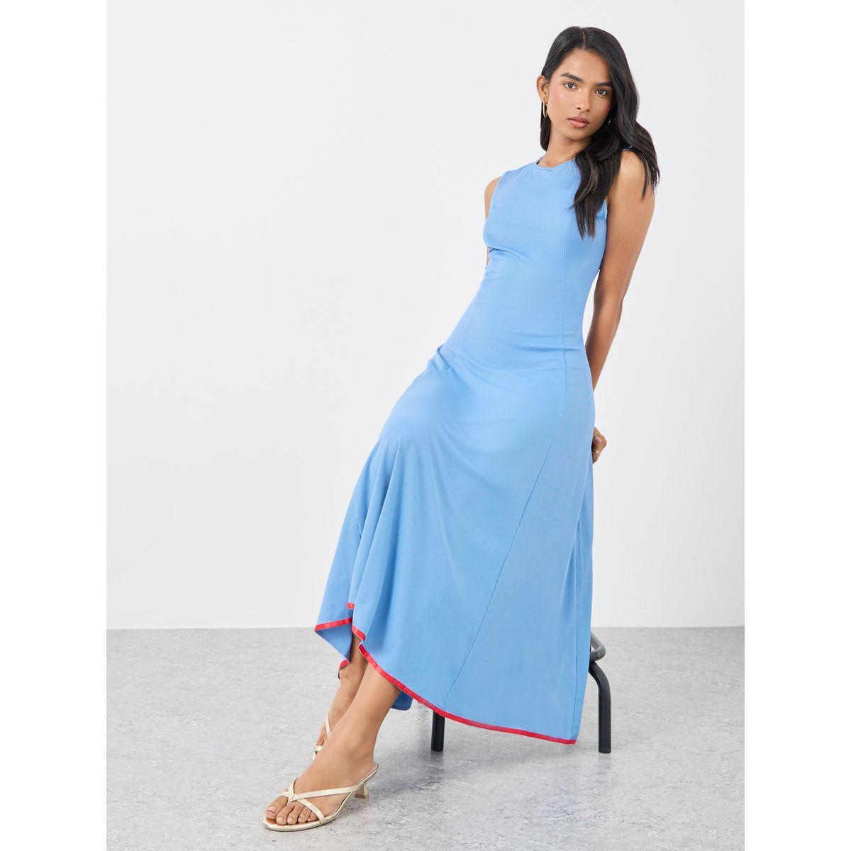 Styli Textured Sleeveless Round Neck Maxi Dress-women-clothing-dresses-image-1