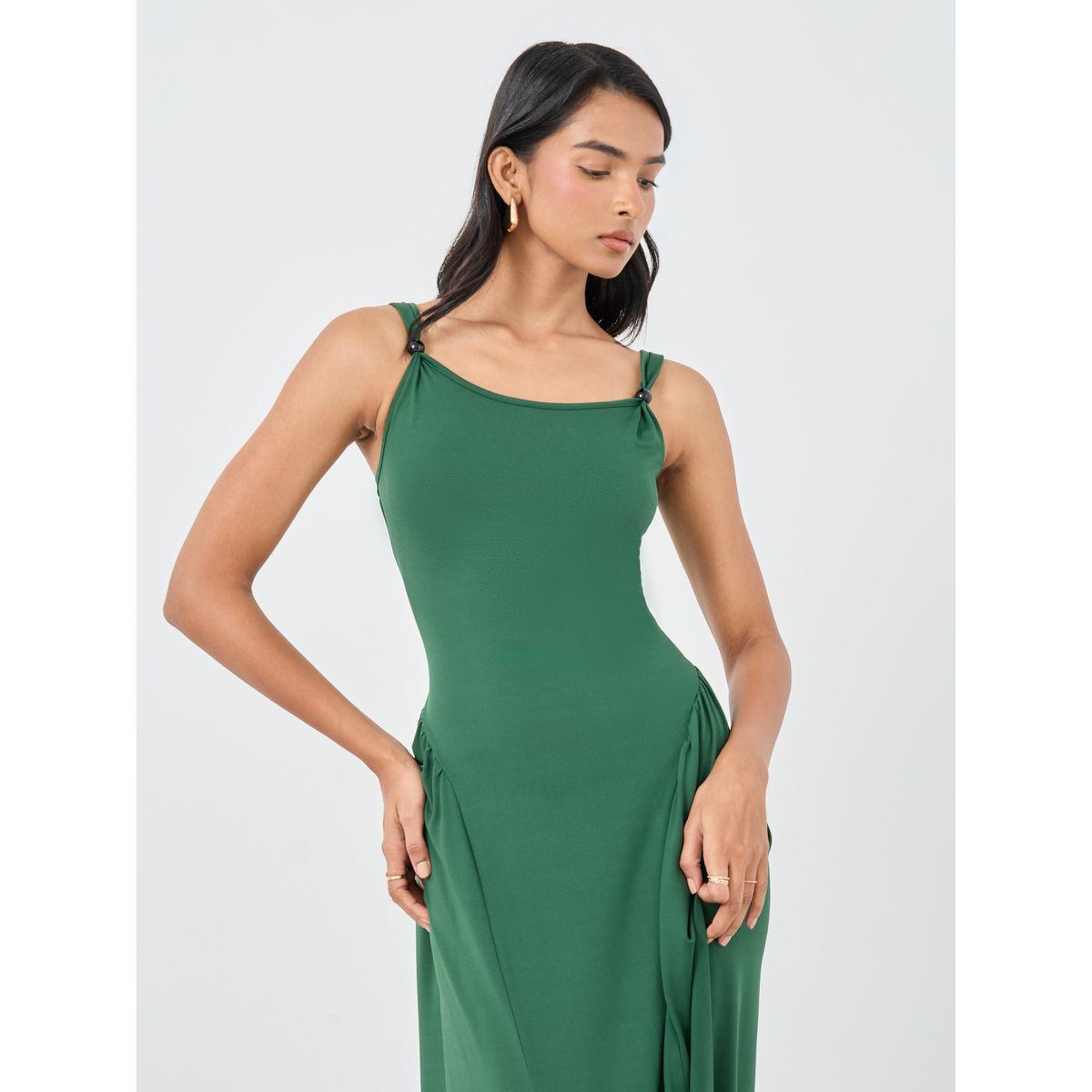 Styli Solid Sleeveless Round Neck A-Line Midi Dress-women-clothing-dresses-image-3