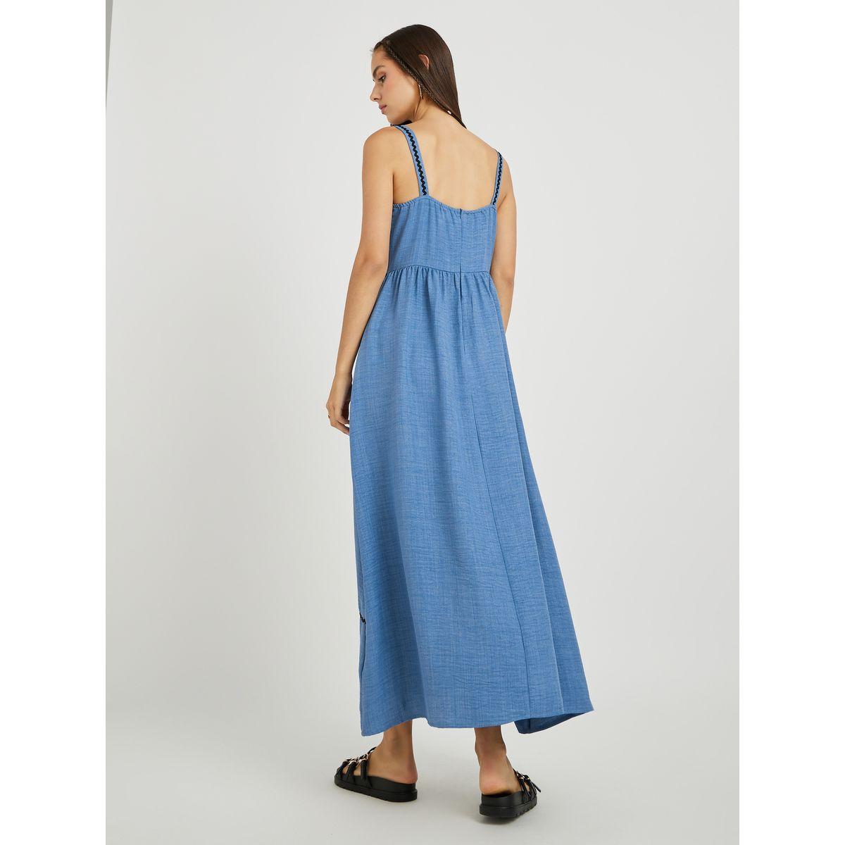 Styli Solid Sleeveless Lace Trim Maxi Dress-women-clothing-dresses-image-4