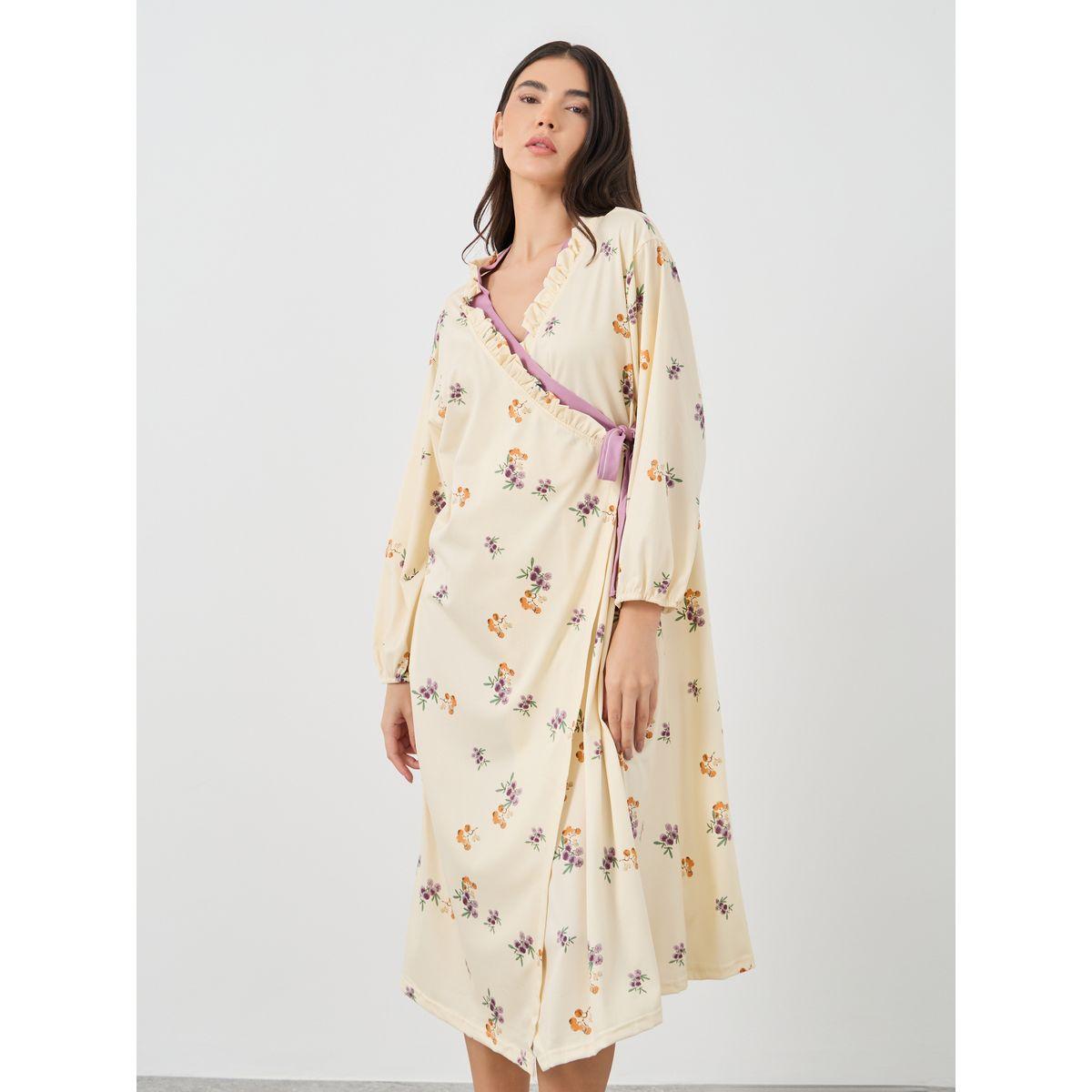 Styli Floral Print Tie-Up Detail Robe-women-clothing-nightwear-robes-image-2