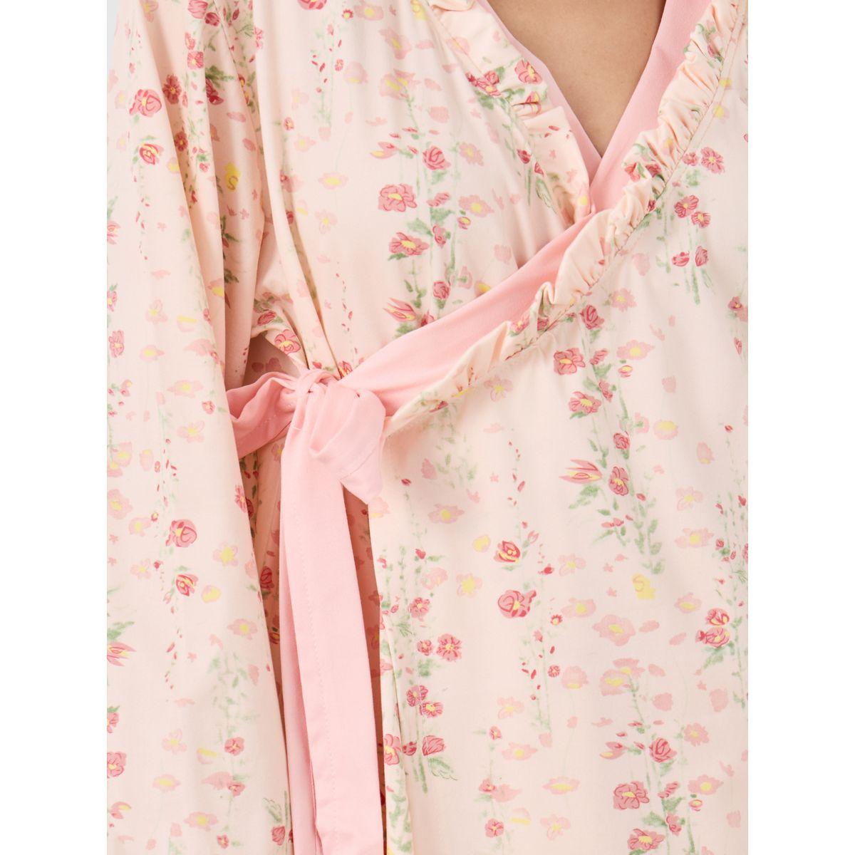 روب مطبع بزهور وتفاصيل كشكش-women-clothing-nightwear-robes-image-3