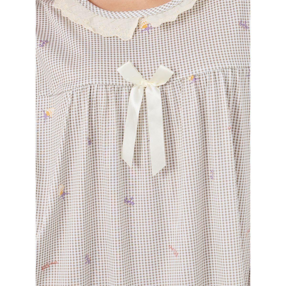 Styli All-Over Print Lace Detail Nightdress-women-clothing-nightwear-nighties-image-3