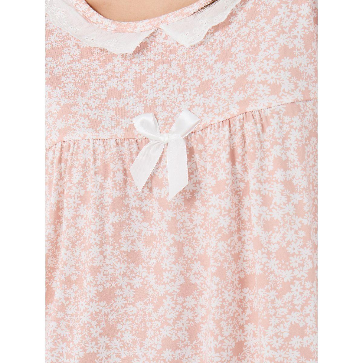 قميص نوم بطبعة زهور صغيرة وأكمام قصيرة-women-clothing-nightwear-nighties-image-3