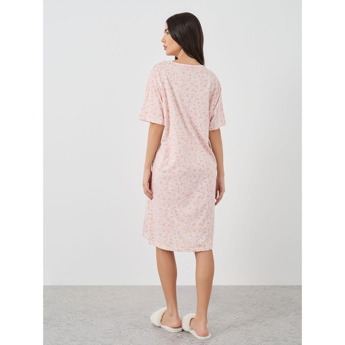 Styli Ditsy Floral Print Short Sleeve Nightdress-women-clothing-nightwear-nighties-image-4