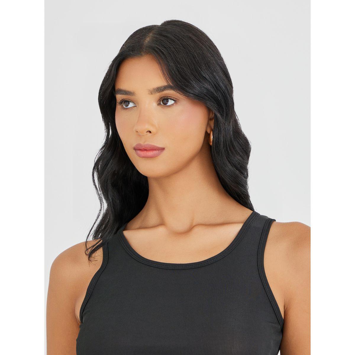بلوزة كامي سادة بياقة دائرية-women-clothing-tshirts-image-5